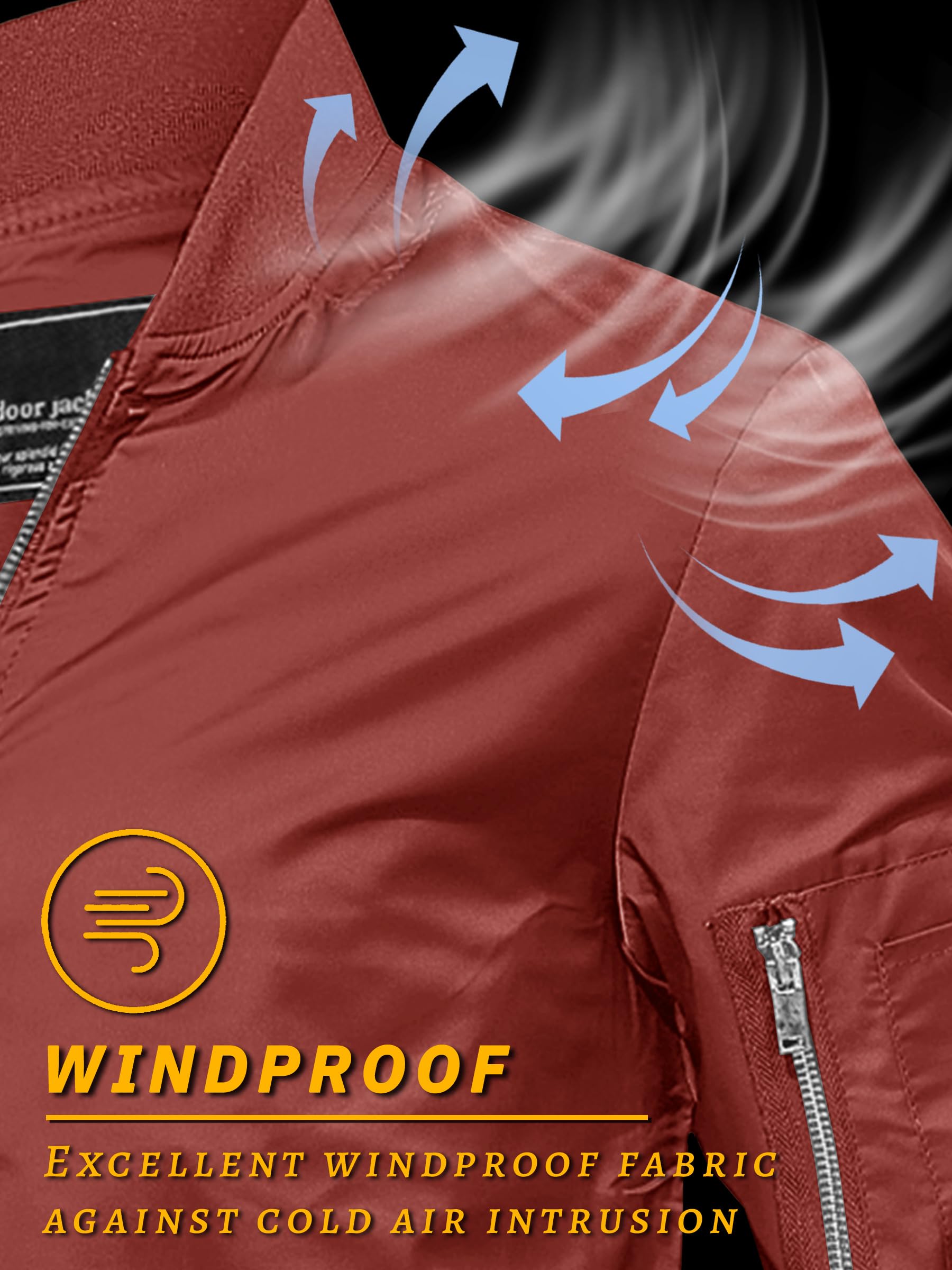 TACVASEN Men's Lightweight Bomber Jacket - Windproof Zip Up Coat with Pockets for Spring & Fall | Casual Outdoor Wear, Travel & Daily Use