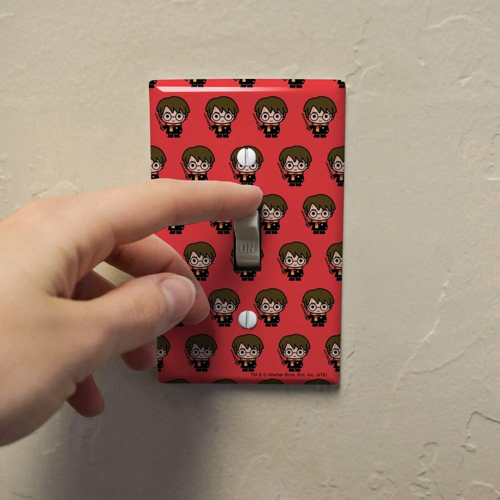 Harry Potter Chibi Character Plastic Wall Decor Light Switch Plate Cover - Cute Toggle Switch Cover for Kids Room, Bedroom, Nursery & Harry Potter Themed Decor
