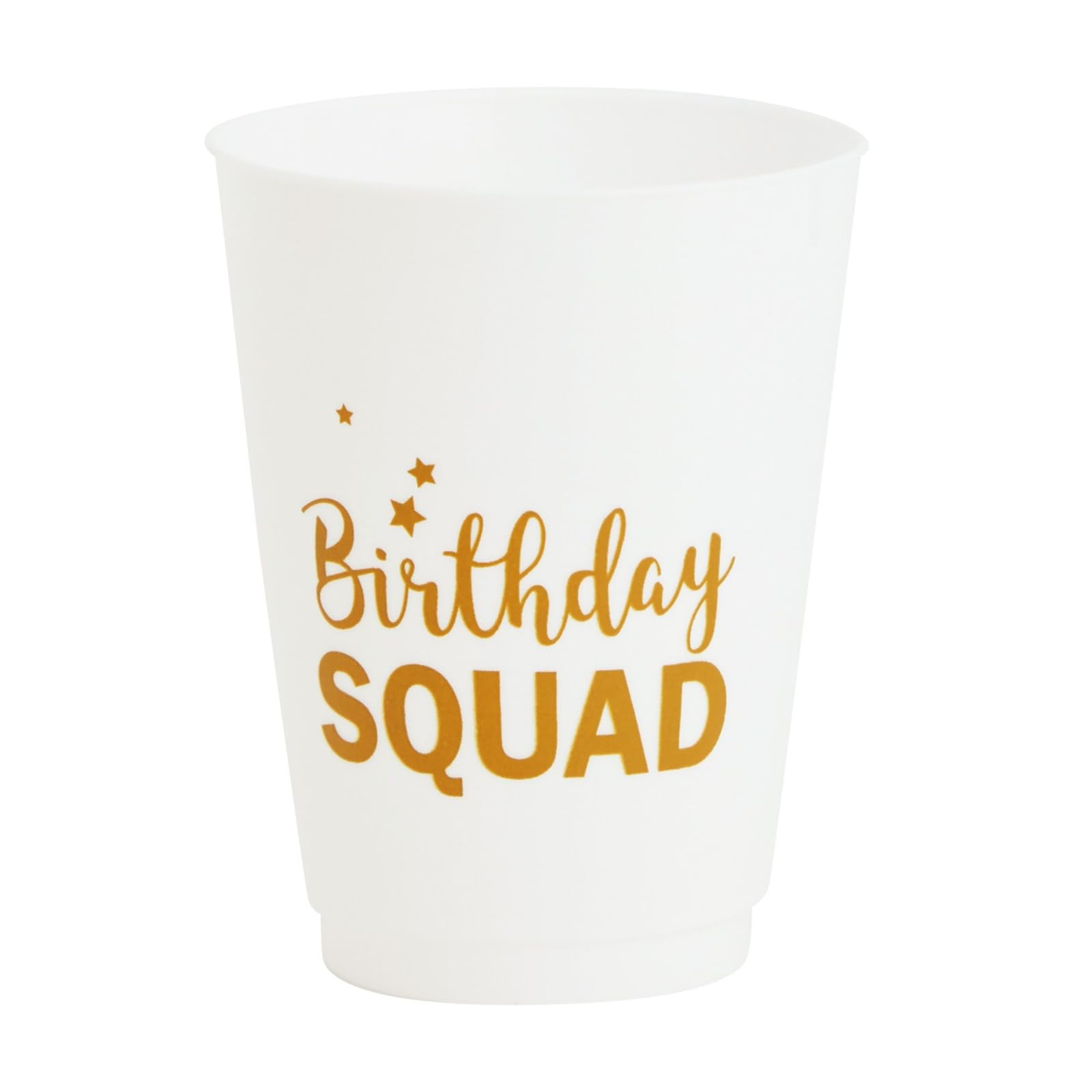 BLUE PANDA 16 Pack Reusable Happy Birthday Party Cups - 16oz Plastic Tumblers for Women & Adults (White) - Perfect for Birthday Celebrations, Bridal Showers & Girls Night Out