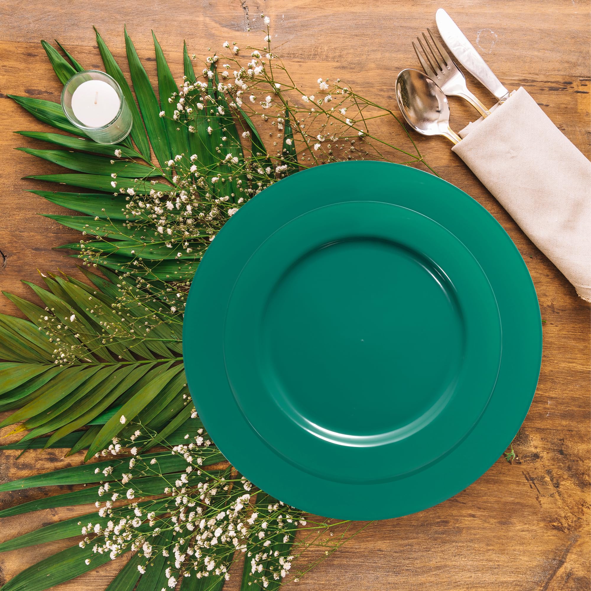 240-Piece Premium Green Disposable Plate Set - 120 10.25