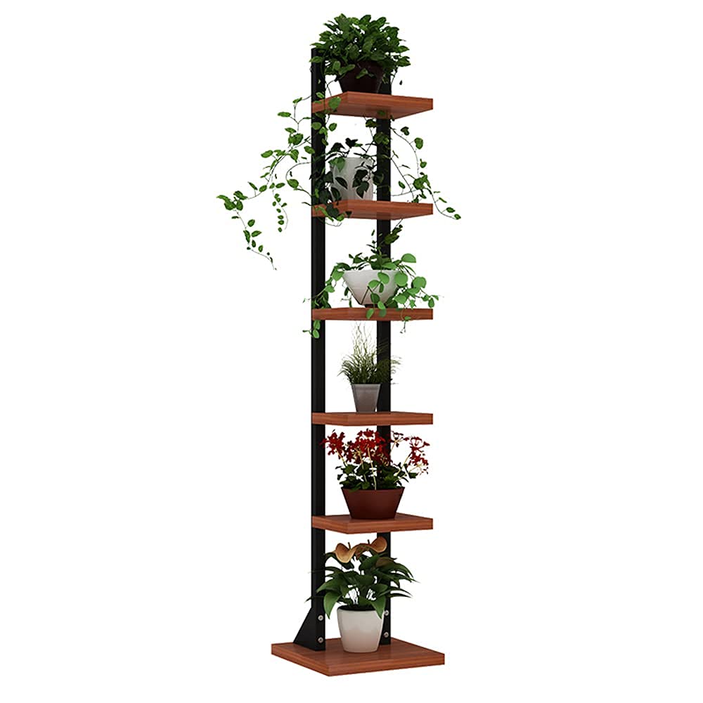 GANE Standing Shelf Unit - 5-Tier Freestanding Storage Rack for Plants, Books, Decor & More | Modern Bookshelf for Living Room, Bedroom, Office & Nursery | Space-Saving Organizer for Bags, Ornaments, Potted Plants & Dolls Display