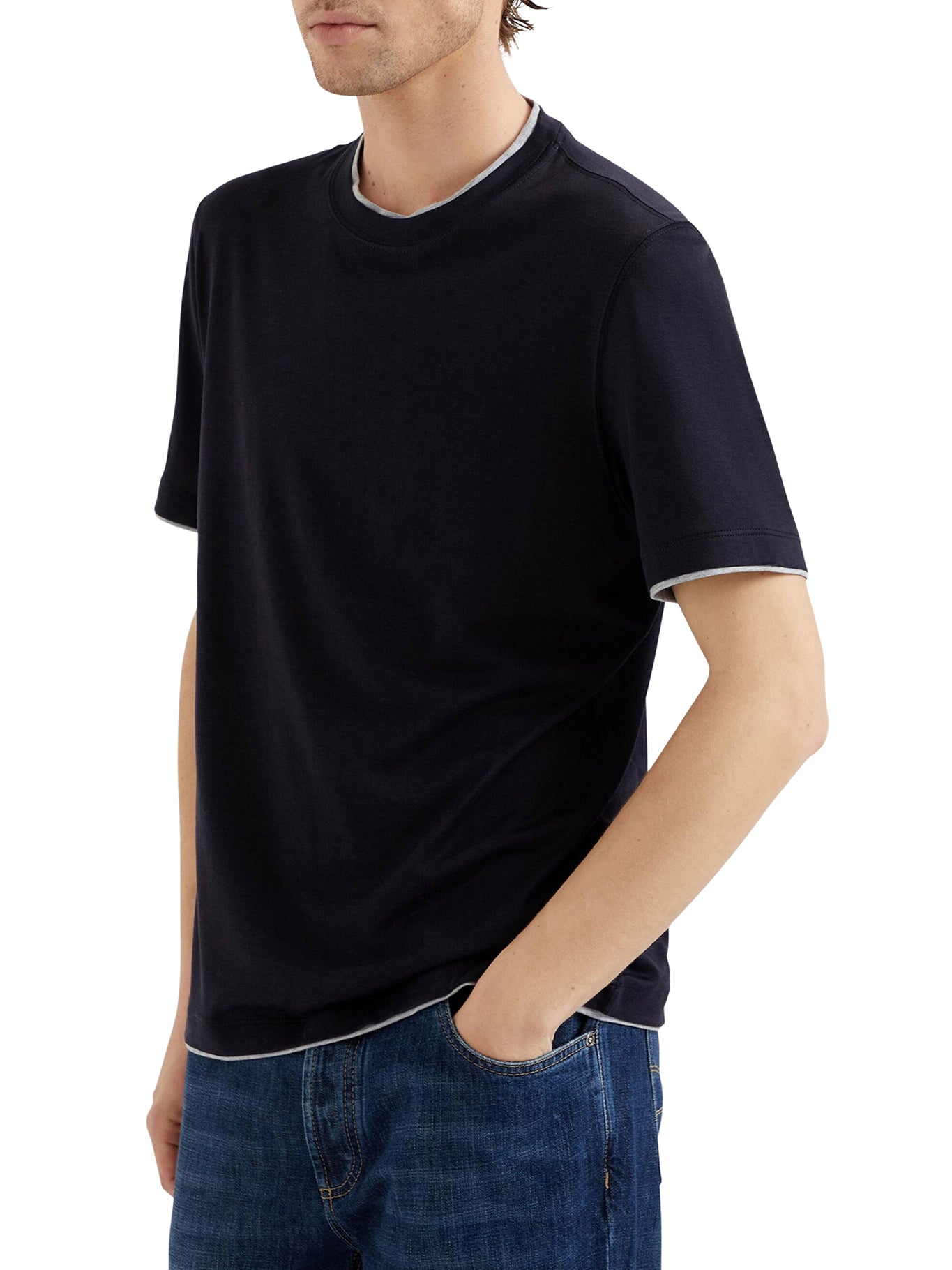 Stylish Contrast Trim Jersey T-Shirt for Men & Women - Perfect for Casual Wear, Gym, and Everyday Outfits