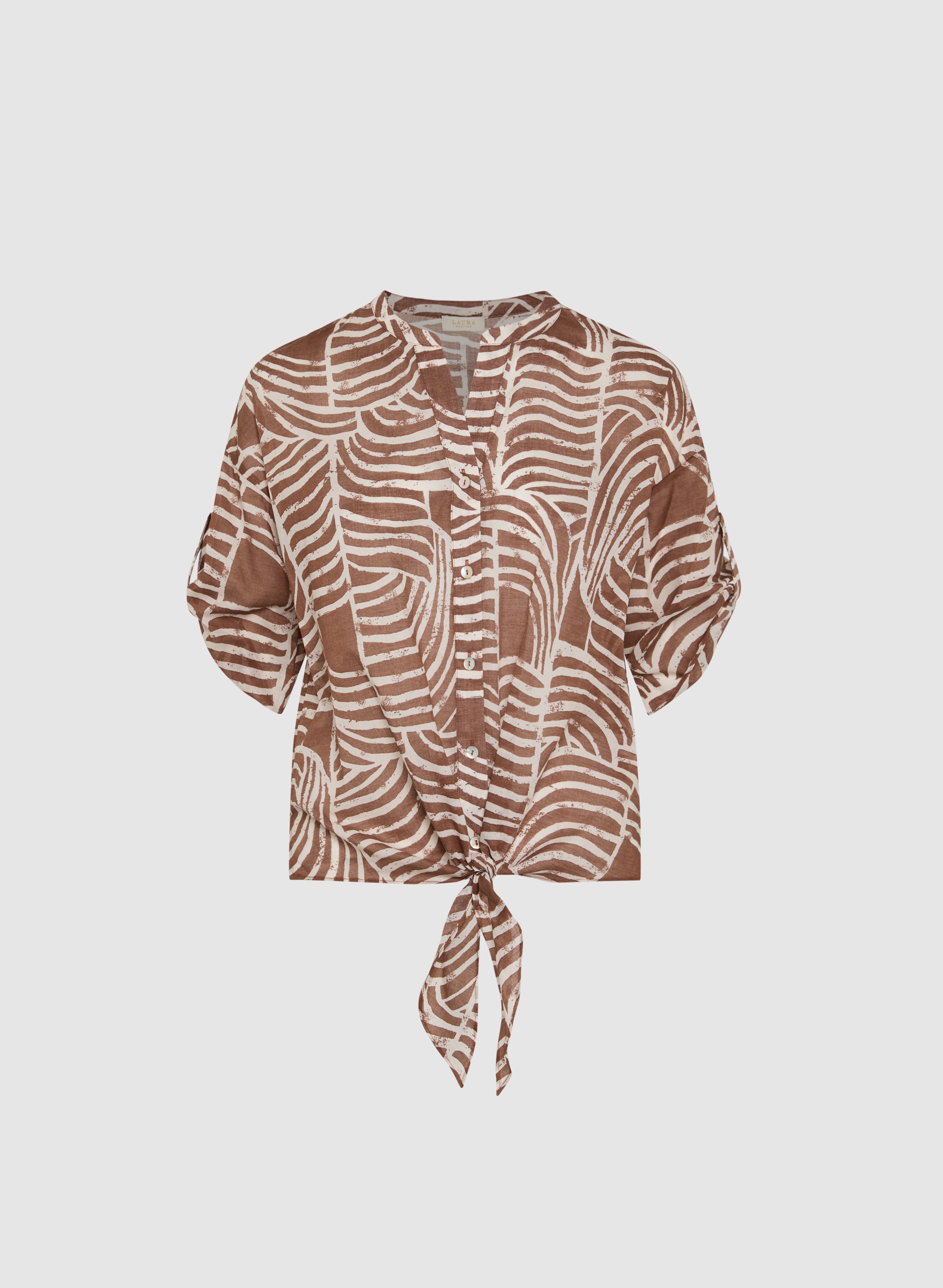Stylish Abstract Print Cotton Blouse for Women - Comfortable & Breathable Top for Casual Wear, Office & Date Nights