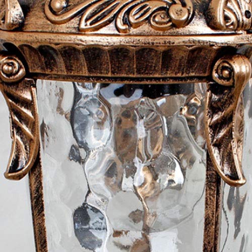 Black Waterproof Outdoor Wall Sconce Light Fixture with Hammered Glass Shade - E27 Porch Lantern for House, Garden & Patio - Rustproof & Weatherproof for Indoor/Outdoor Use - Perfect for Entryway, Backyard & Pathway Lighting