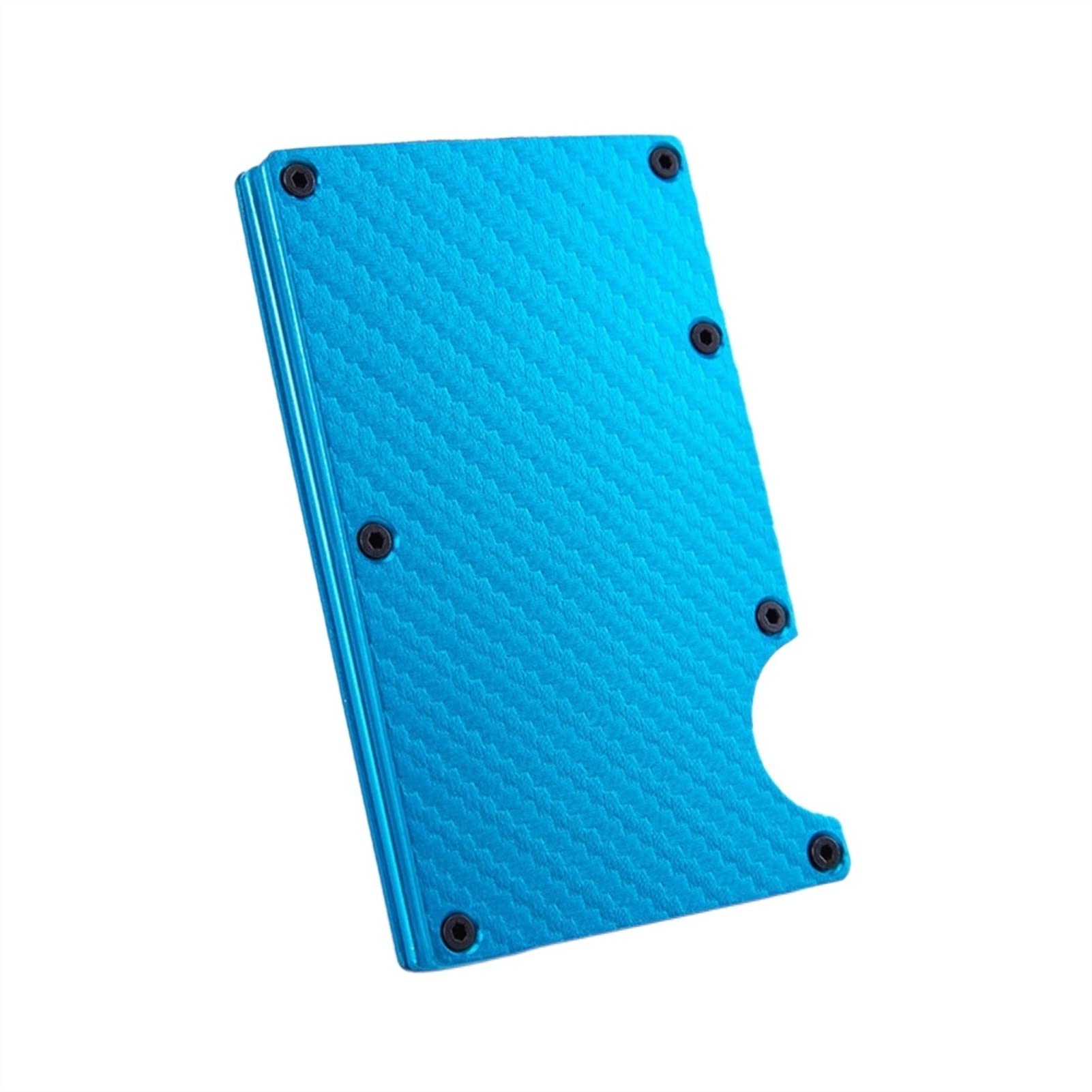 Premium Aluminum Alloy & Carbon Fiber Business Card Holder - Sleek Metal Card Case for Men & Women (Blue) - Perfect for Networking Events, Office Meetings & Professional Gatherings