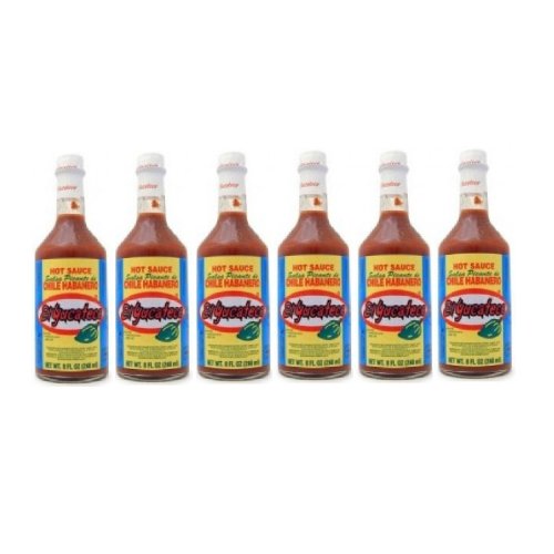 El Yucateco Red Habanero Hot Sauce 8 oz. (6-Pack) - Spicy Mexican Hot Sauce for Tacos, Wings & Grilling - Authentic Flavor for Cooking & BBQ