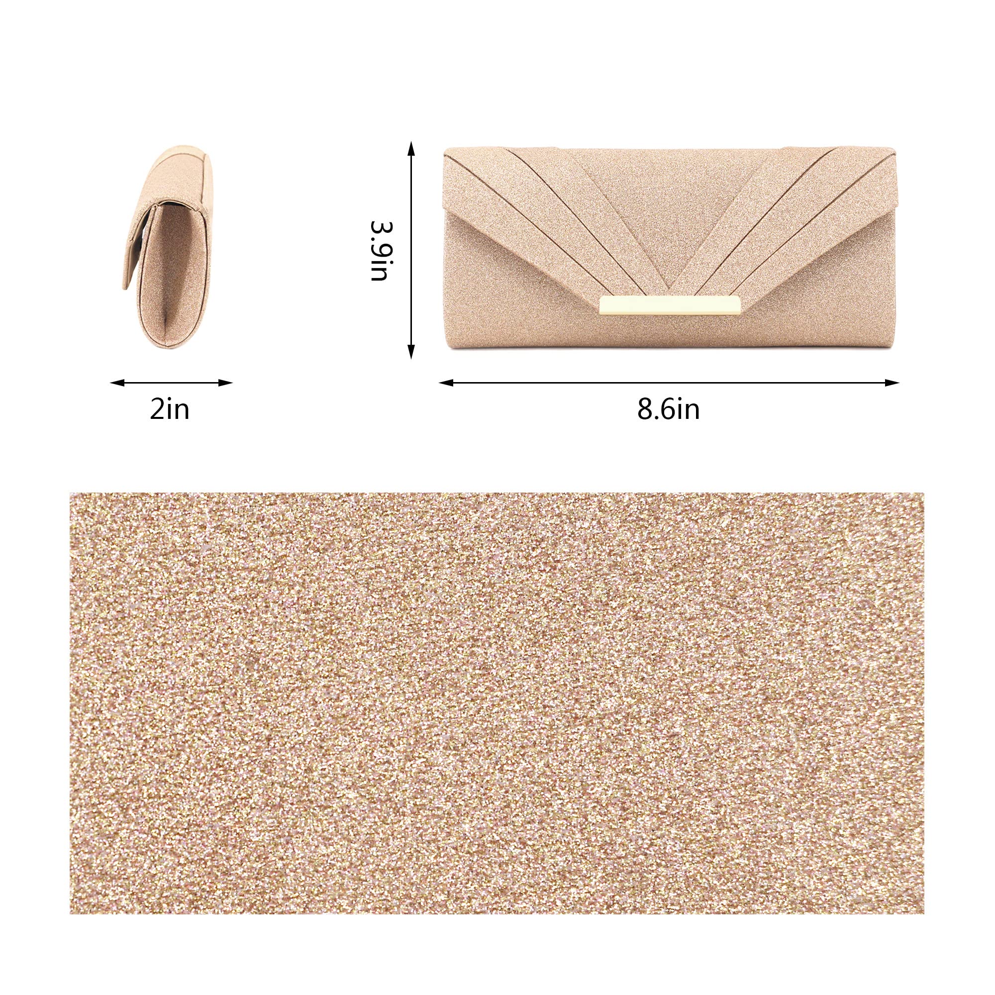 Naimo Women's Sparkle Paillette Clutch Bag - Elegant Evening Purse for Party, Cocktail, Wedding | Shimmering Envelope Wallet for Prom, Dinner Date, Gala & Special Occasions