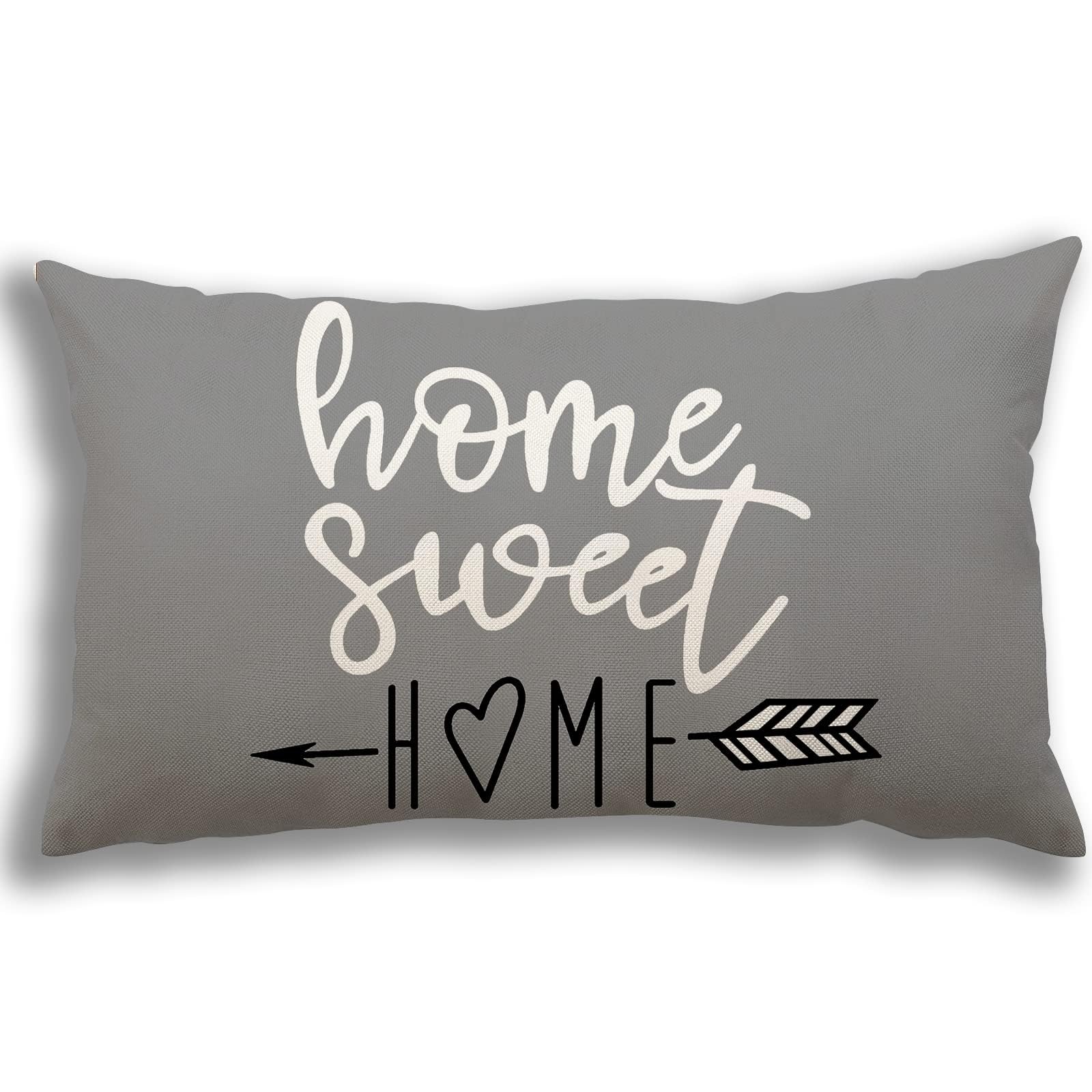 YCOLL 12x20 Lumbar Pillow Covers Set of 4 - Breathable Linen Fabric Sofa Throw Pillow Covers for Couch, Bed, Car & Outdoor Use - Modern Decorative Gray Pillow Cases - Perfect for Home, Office & Travel Comfort