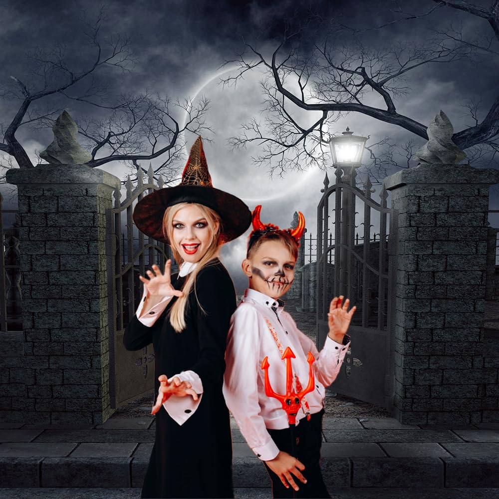 CHAIYA 8x8ft Halloween Photography Backdrop - Nightmare Before Christmas Theme with Zombie Decor for Photo Booth, Party & Home Decor | Perfect for Halloween Parties, Themed Events & Spooky Photo Shoots