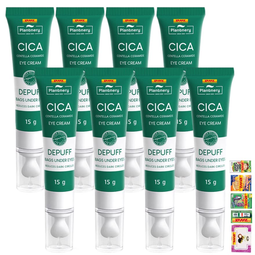 Wholesale Plantnery Cica Centella Ceramide Eye Cream - Anti-Aging Wrinkle Treatment for Premature Aging, 15g (Set of 8) | DHL Express Shipping | Perfect for Night Skincare Routine & Gift Sets