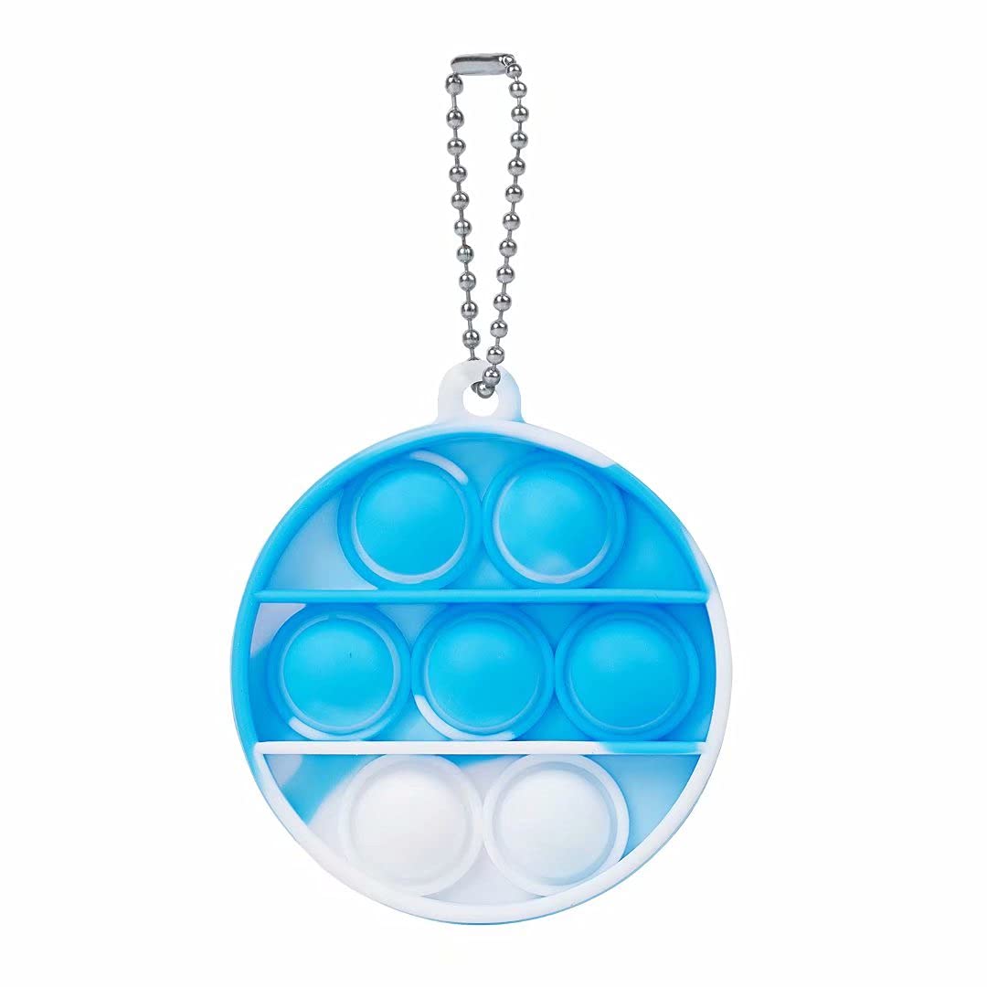 5Pcs Mini Pop Keychain Fidget Toy - Push Bubble Sensory Stress Relief Toys for Kids & Adults - Anxiety Relief, ADHD Focus Aid - Perfect for Office, School, Travel & Home Use (Round Shape, 5 Pack)