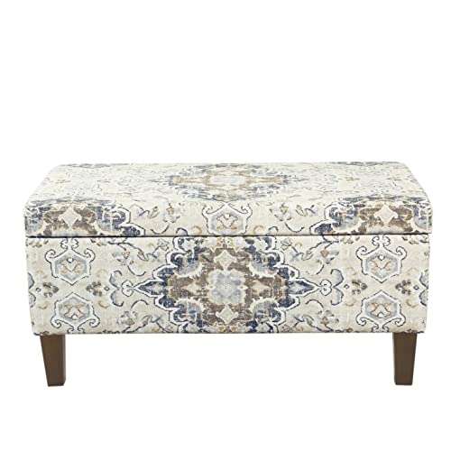 Antiqued Medallion Print Ebony and Cream