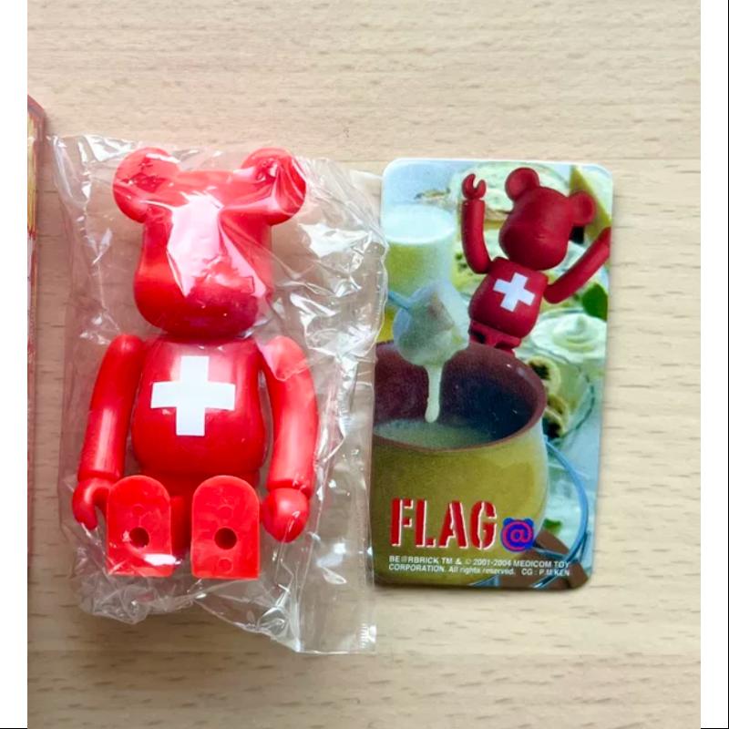Bearbrick Series 8 FLAG Switzerland 100% Collectible Art Toy - Limited Edition Swiss Flag Design for Display & Home Decor