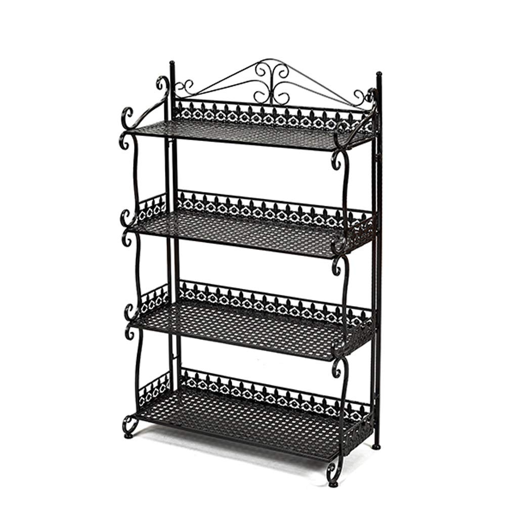 4-Tier Metal Plant Stand for Indoor & Outdoor Use - Black Flower Pot Holder, Plant Display Rack & Shoe Organizer - Perfect for Home, Garden, Balcony & Patio Decor