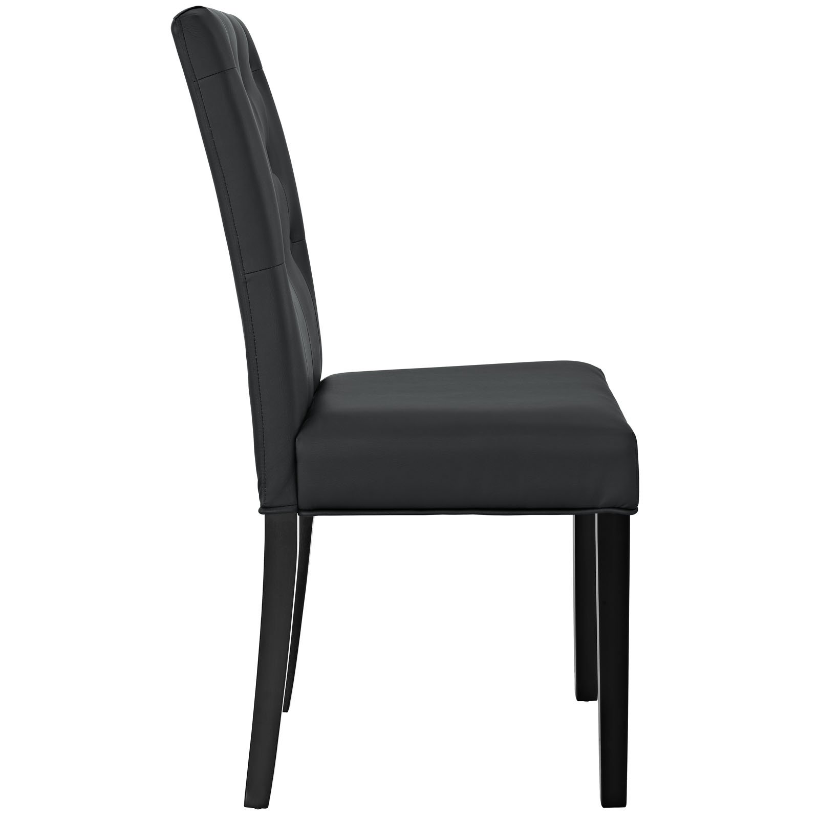 Modway Confer Modern Tufted Faux Leather Parsons Dining Chair - Black Upholstered Kitchen & Dining Room Seating for Home, Office & Restaurant Use