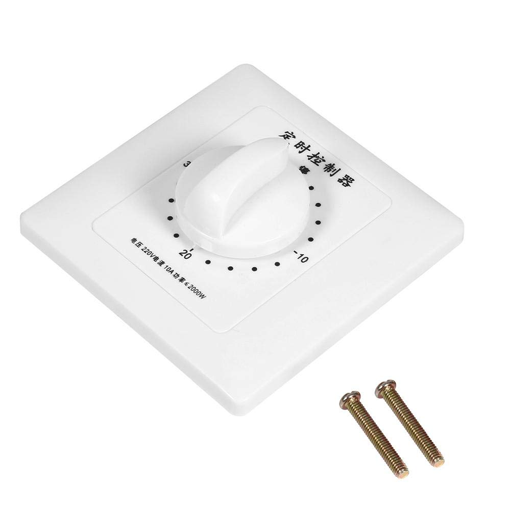 220V Mechanical Timer Switch - 30/60/120 Minute Countdown Control for AC High Power Pumps, Fans & Water Heaters | Wall-Mounted 86 Panel Design | Perfect for Home Irrigation, Aquariums & Appliance Automation