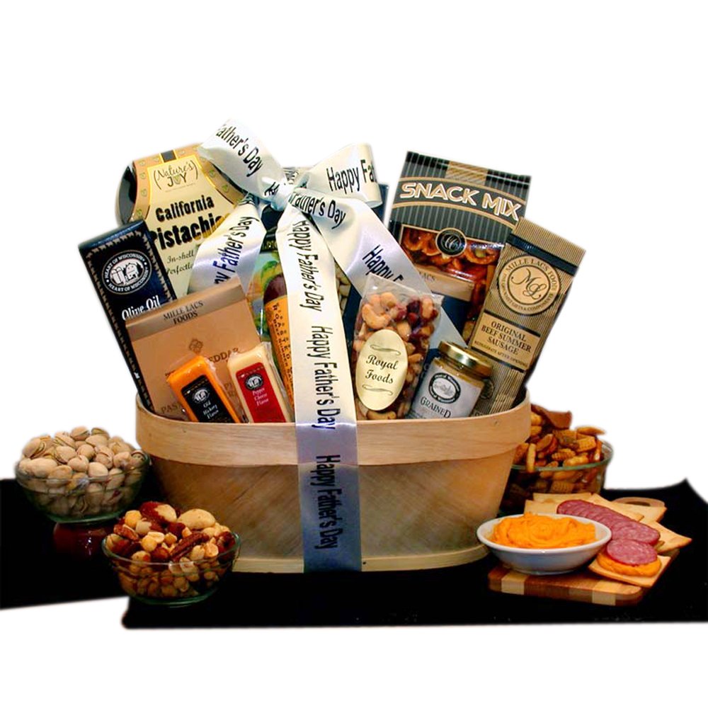 Premium Gourmet Nut & Sausage Gift Basket for Dad - Deluxe Snack Assortment with Cashews, Almonds & Artisan Meats - Perfect for Father's Day, Birthday & Holiday Gifting