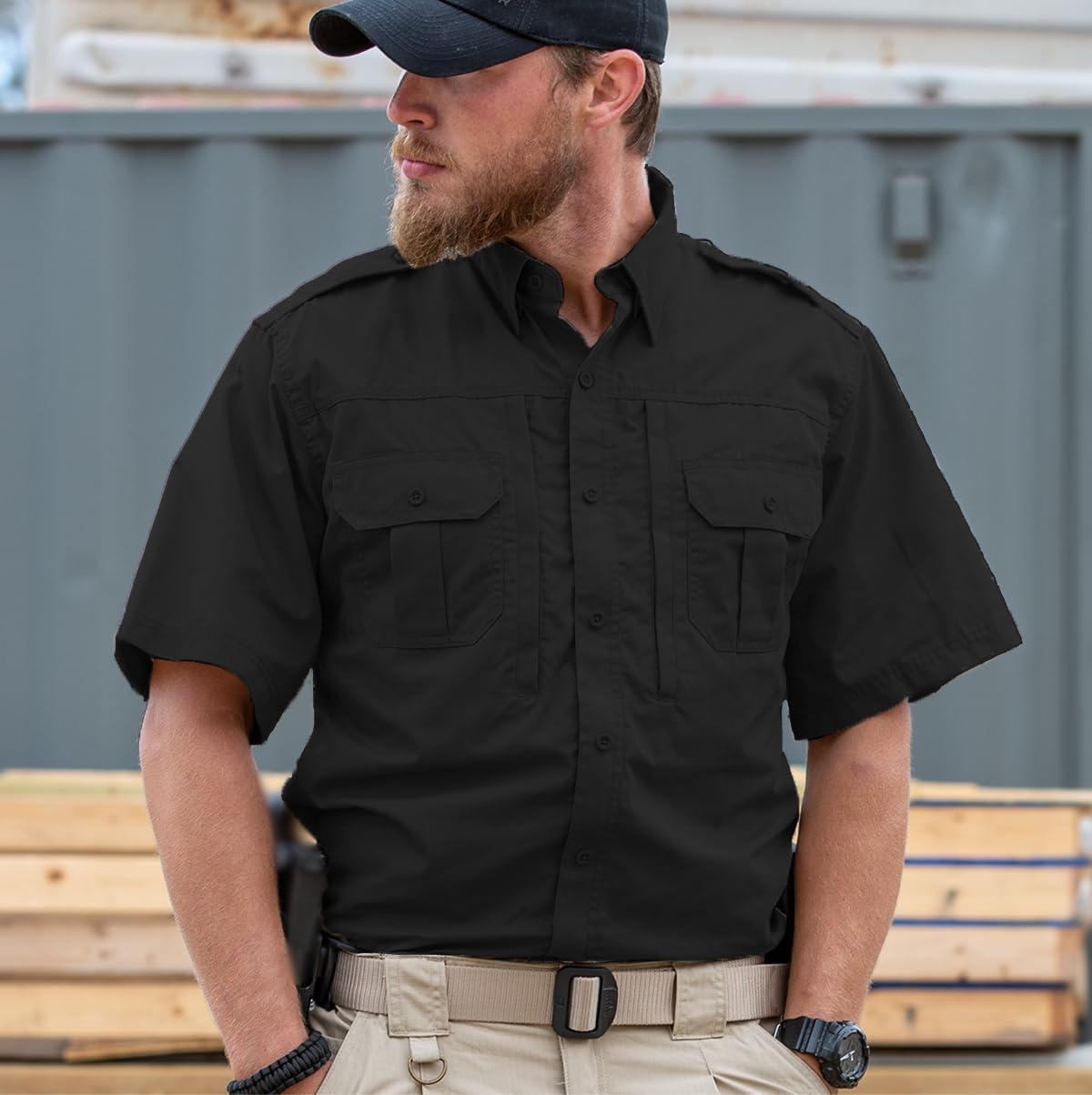 Propper Men's Tactical Short Sleeve Shirt - Lightweight, Quick-Dry, Moisture-Wicking Performance Shirt for Outdoor, Hiking, and Military Use