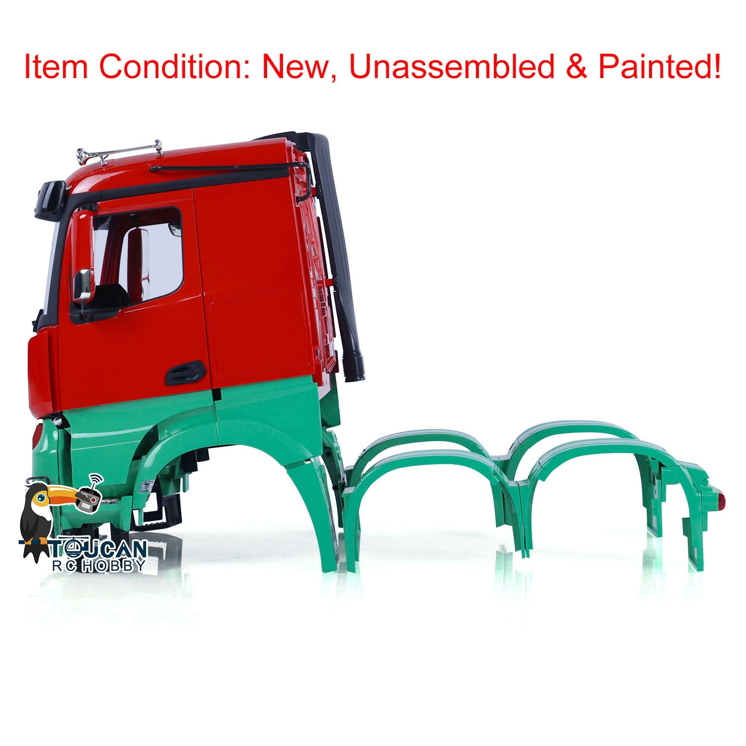 1/14 Scale Painted Plastic Body Shell Cabin Set for 6x6 RC Tractor Truck - DIY Simulation Vehicle Parts for Hobby Model Enthusiasts | Perfect for RC Car Customization, Off-Road Simulation & Collectible Displays