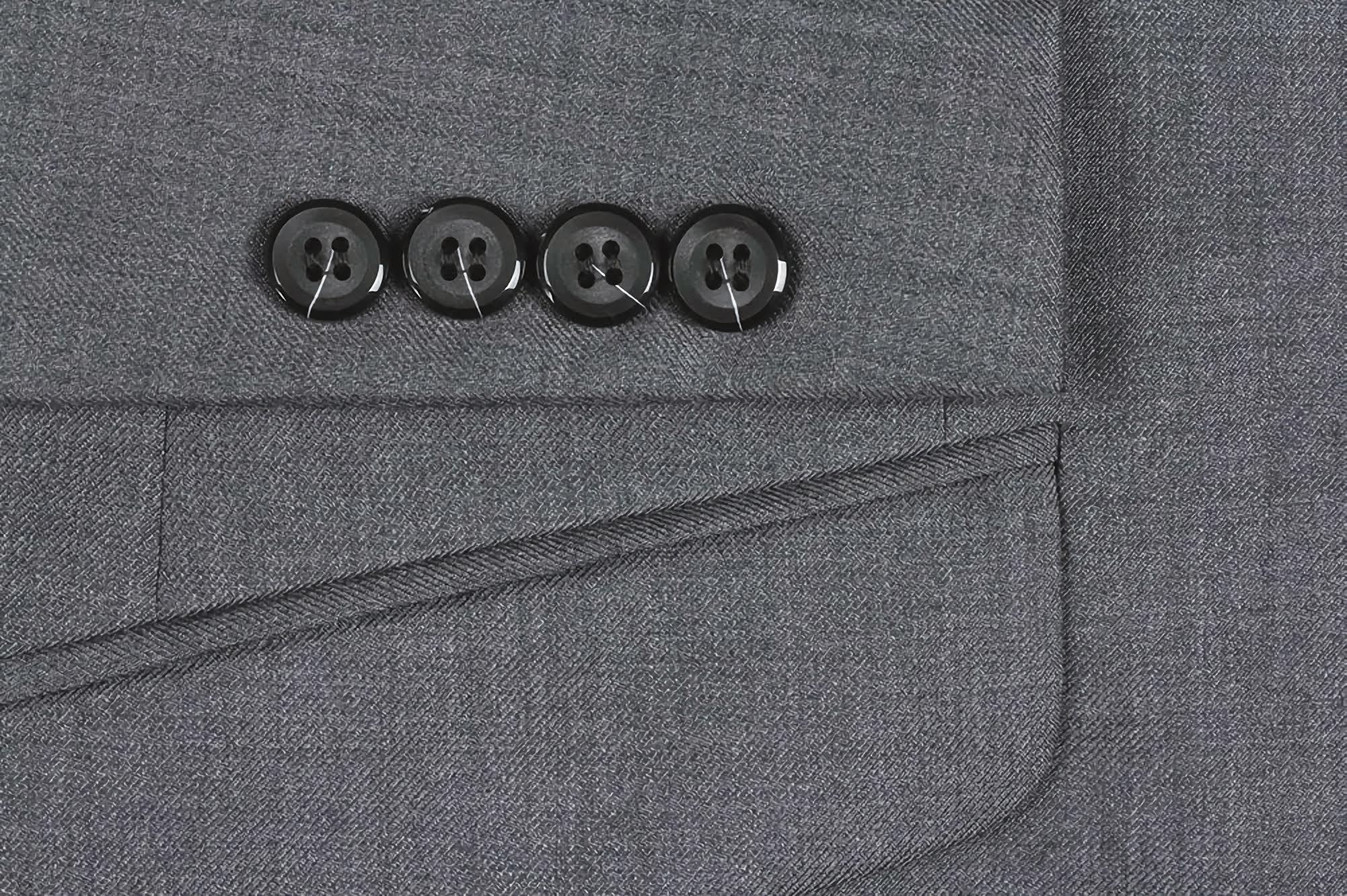 Premium Gray 100% Virgin Wool 2-Piece Men's Suit - Regular Fit with Pick Stitch Detail & 2-Button Jacket | Perfect for Business Meetings, Weddings & Formal Occasions