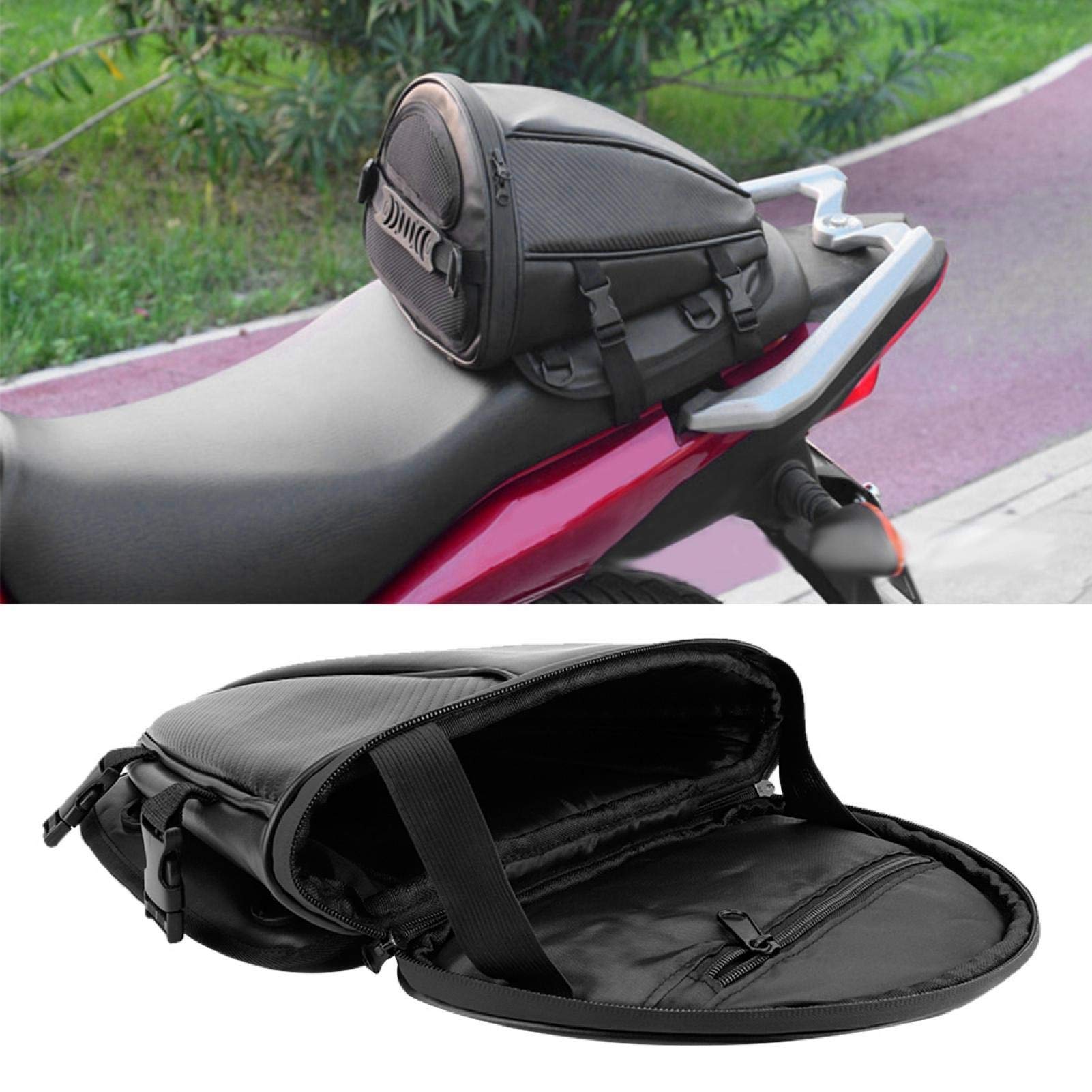 Carbon Fiber Motorcycle Tail Bag - Waterproof Rear Seat Saddle Bag for Motorbikes | Perfect for Commuting, Road Trips & Adventure Riding