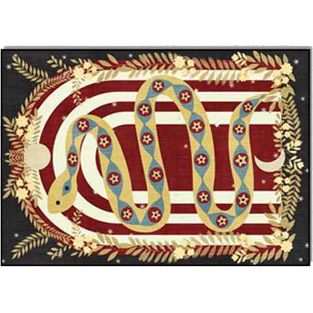 Vintage Abstract Art Area Rug - Non-Slip Soft Indoor/Outdoor Carpet for Farmhouse, Living Room, Bedroom, Kitchen & Courtyard - Reptile Themed Decor Runner Mat (2'x9', Black) | Perfect for Boho Home Decor, Entryway Floor Covering & Cozy Space Accent