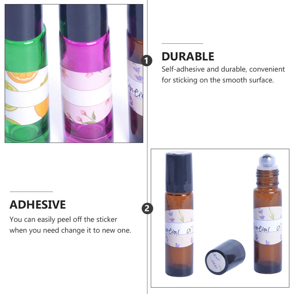 Lurrose 20pcs Essential Oil Bottle Stickers - Waterproof Cosmetic Labels for Roller Bottles, Alphabet Letter Stickers for DIY Aromatherapy, Handmade Soap & Skincare Products - Perfect for Organizing Essential Oils, Perfumes & Beauty Containers