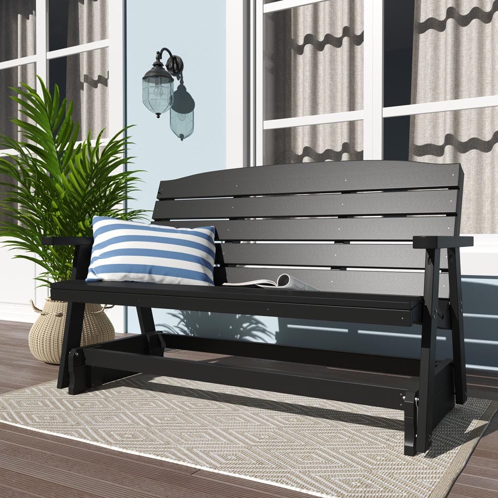 Amish Made Classic Recycled Plastic Porch Glider - Eco-Friendly Outdoor Swing Bench for Patio, Garden & Backyard Relaxation