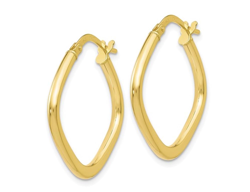 10K Yellow Gold Square Hoop Earrings 1 Inch (2.25mm) - Classic Minimalist Jewelry for Women, Perfect for Everyday Wear, Office & Special Occasions