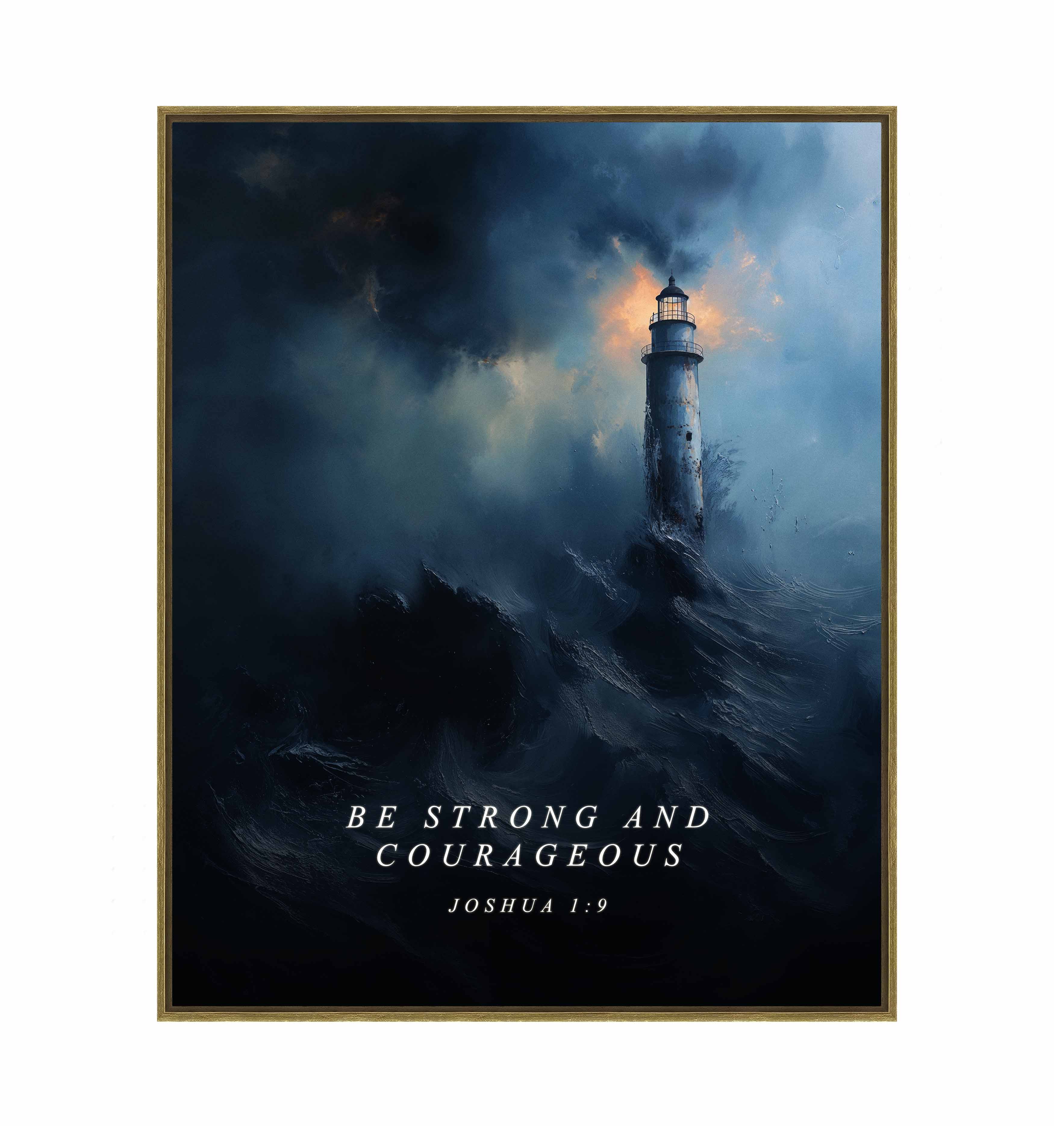 Joshua 1:9 Inspirational Bible Verse Gallery Wrapped Canvas - Perfect for Home Decor, Office Wall Art & Christian Gift Ideas