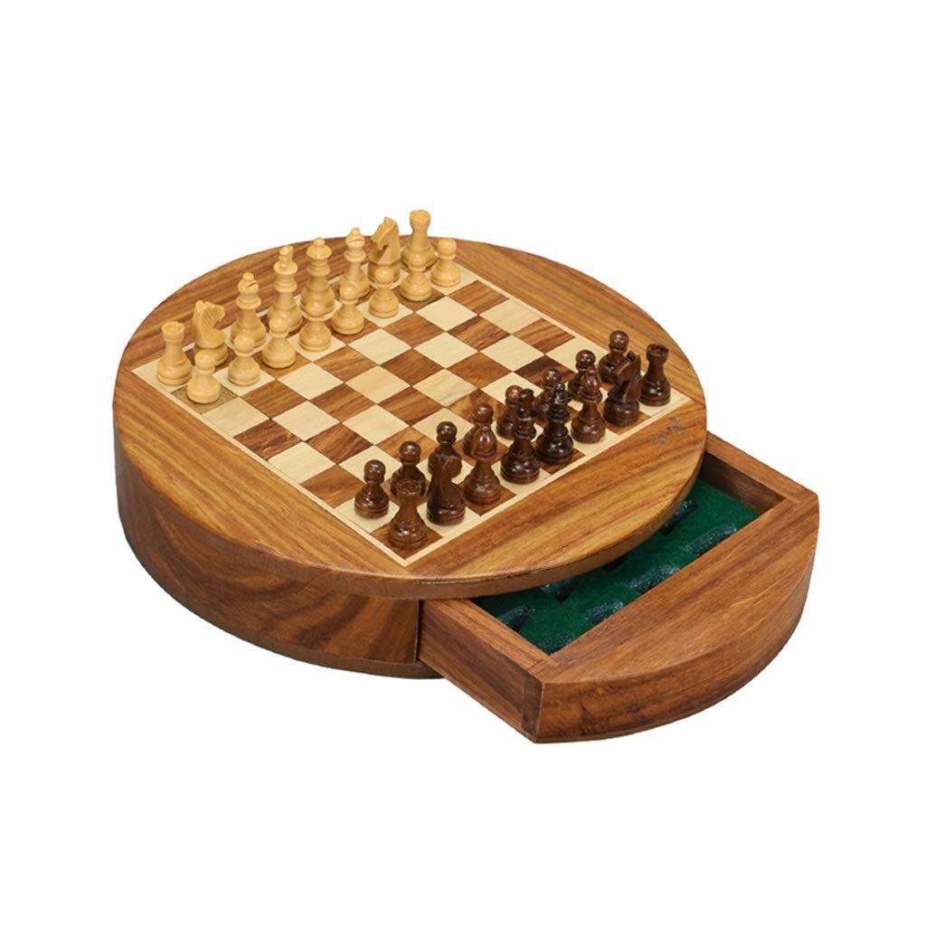 Magnetic Wooden Chess Set for Adults - Portable Folding Chess Board with Handcrafted Magnetic Pieces - Perfect for Travel, Home, and Office (Small Size)