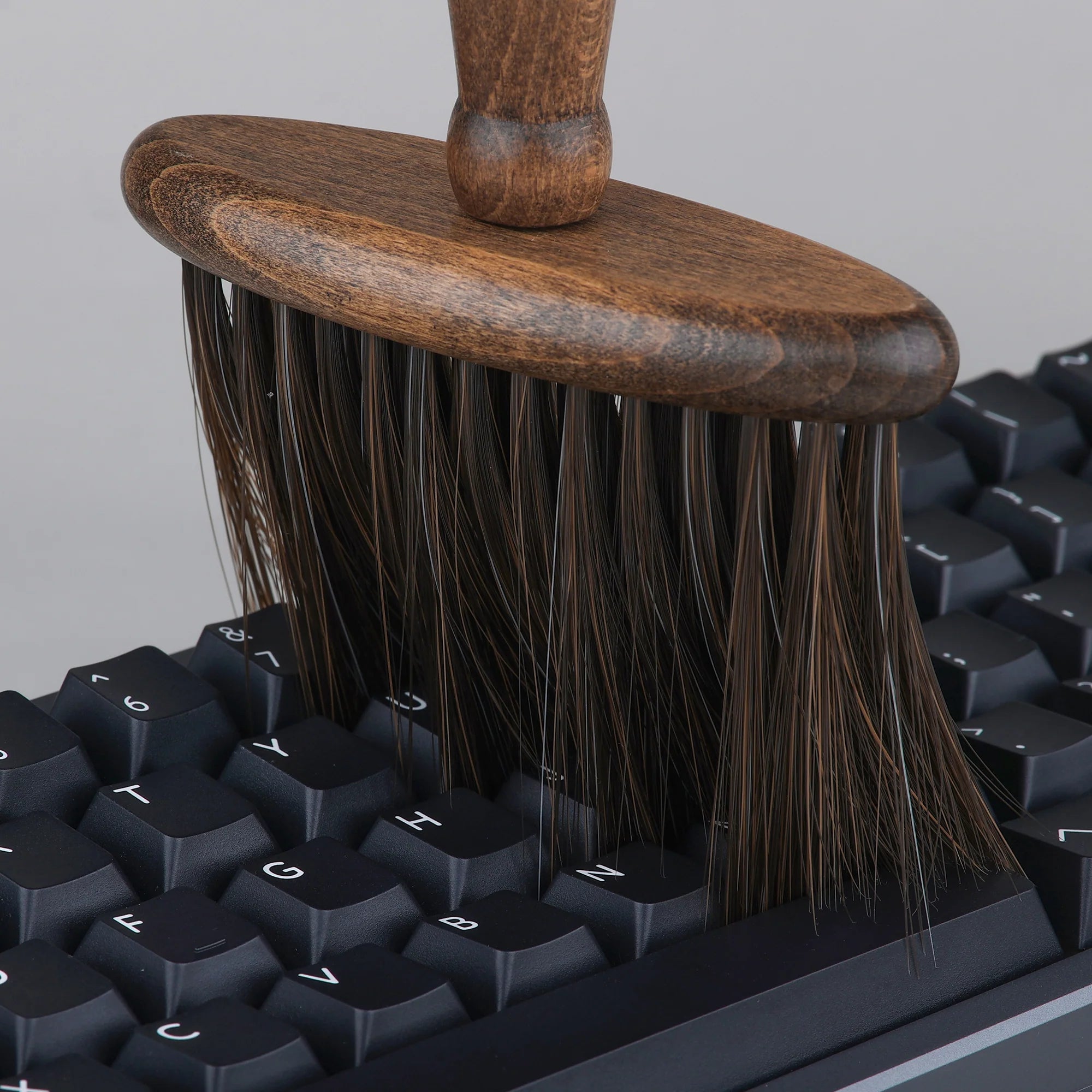 Premium Mahogany Wood Keyboard Cleaning Brush for Mechanical Keyboards - Gentle Dust Removal for Gamers, Typists & Office Use