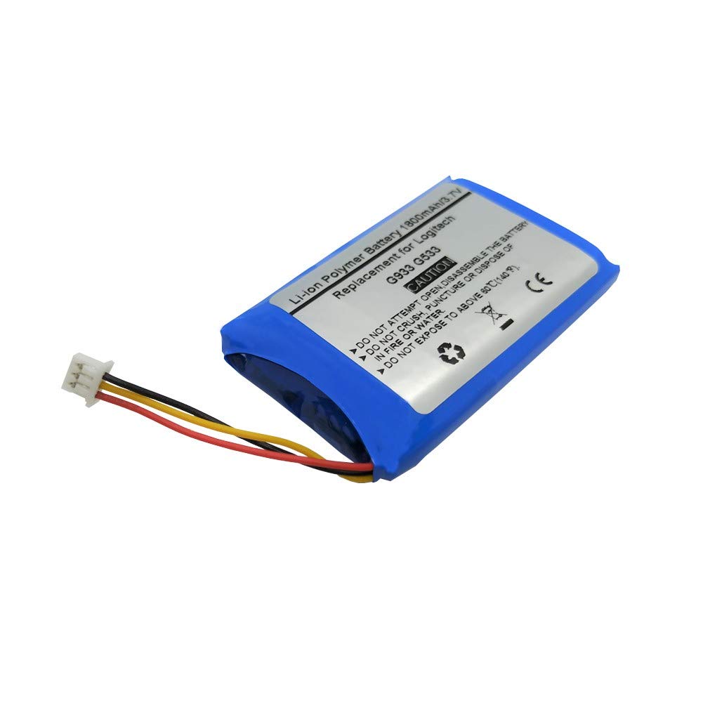 Original Title: 3.7V 1800mAh Replacement Battery for Logitech G933 G533 Wireless Headset,Compatible Battery Part Number:LOGITECH 533-000132.   Optimized Title: **Logitech G933 G533 Wireless Headset Replacement Battery - 3.7V 1800mAh (Compatible with Part #LOGITECH 533-000132) - Long-Lasting Power for Gaming & Streaming**