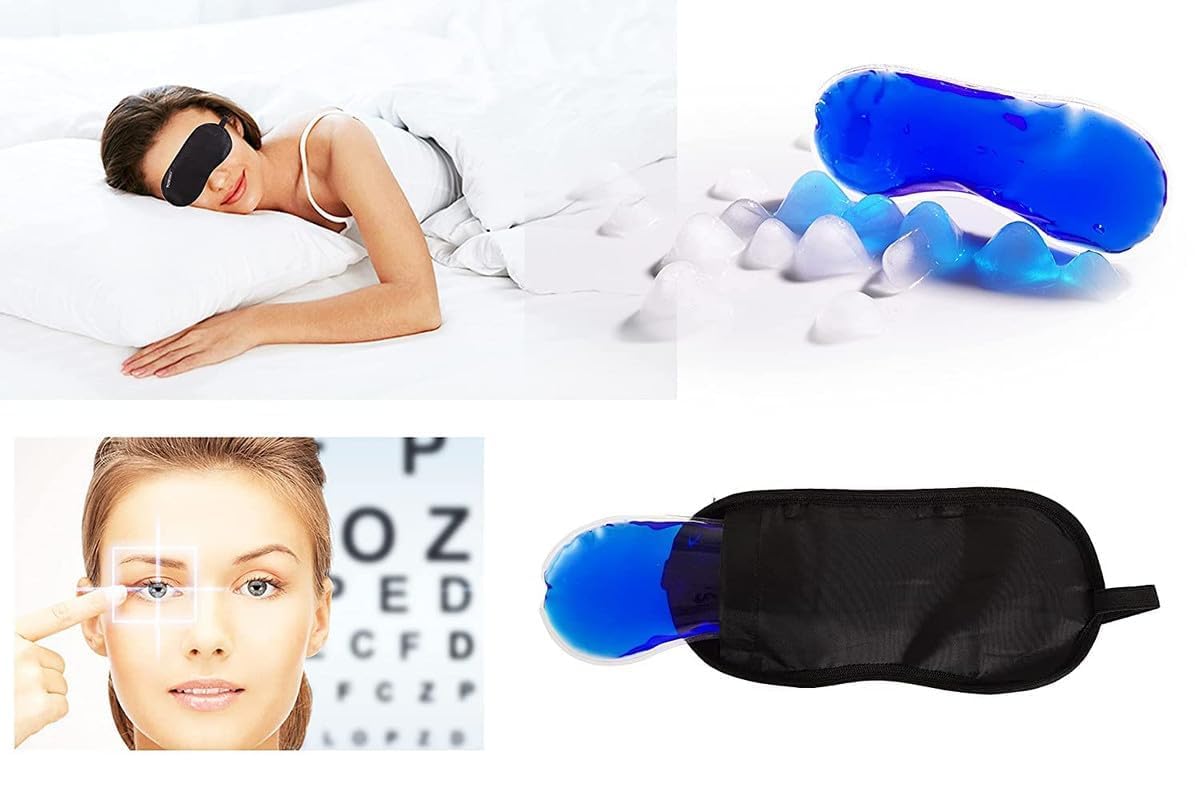 DENFY Cooling Gel Eye Mask - Soothing Ice Gel Pads for Dark Circles, Redness & Pain Relief - Reusable Eye Patches for Women & Men - Perfect for Migraines, Puffy Eyes & Post-Workout Recovery