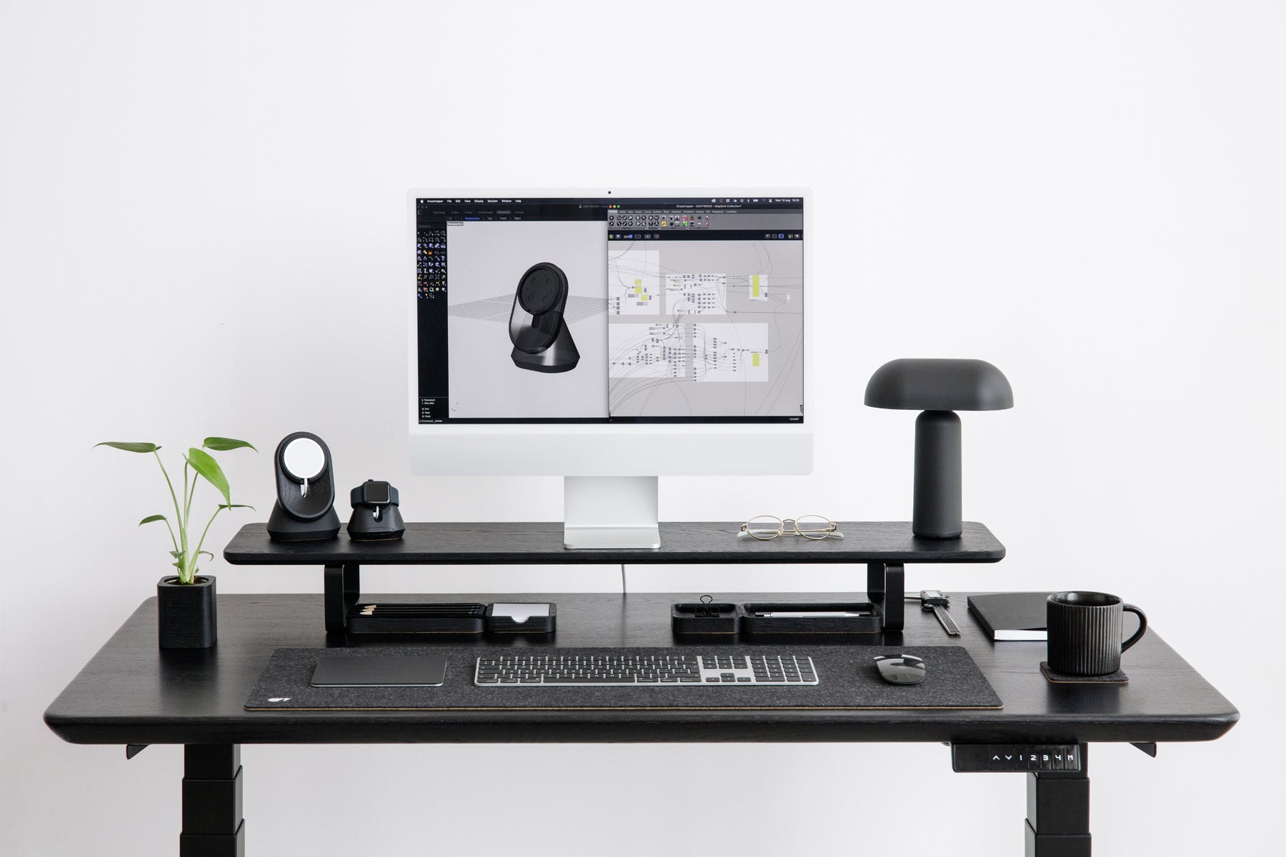 Dual Monitor Stand for Desk - Adjustable Computer Monitor Riser with Shelf - Perfect for Home Office, Gaming Setup & Workspace Organization