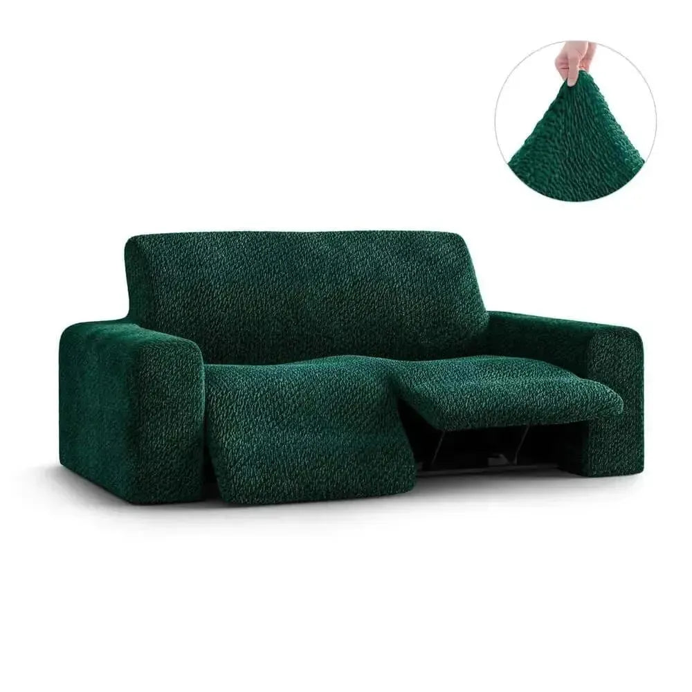 2 Seater Recliner Slipcover - Soft Velvet Stretch Sofa Cover with Elastic Hem, Perfect for Living Room Furniture Protection and Style Upgrade