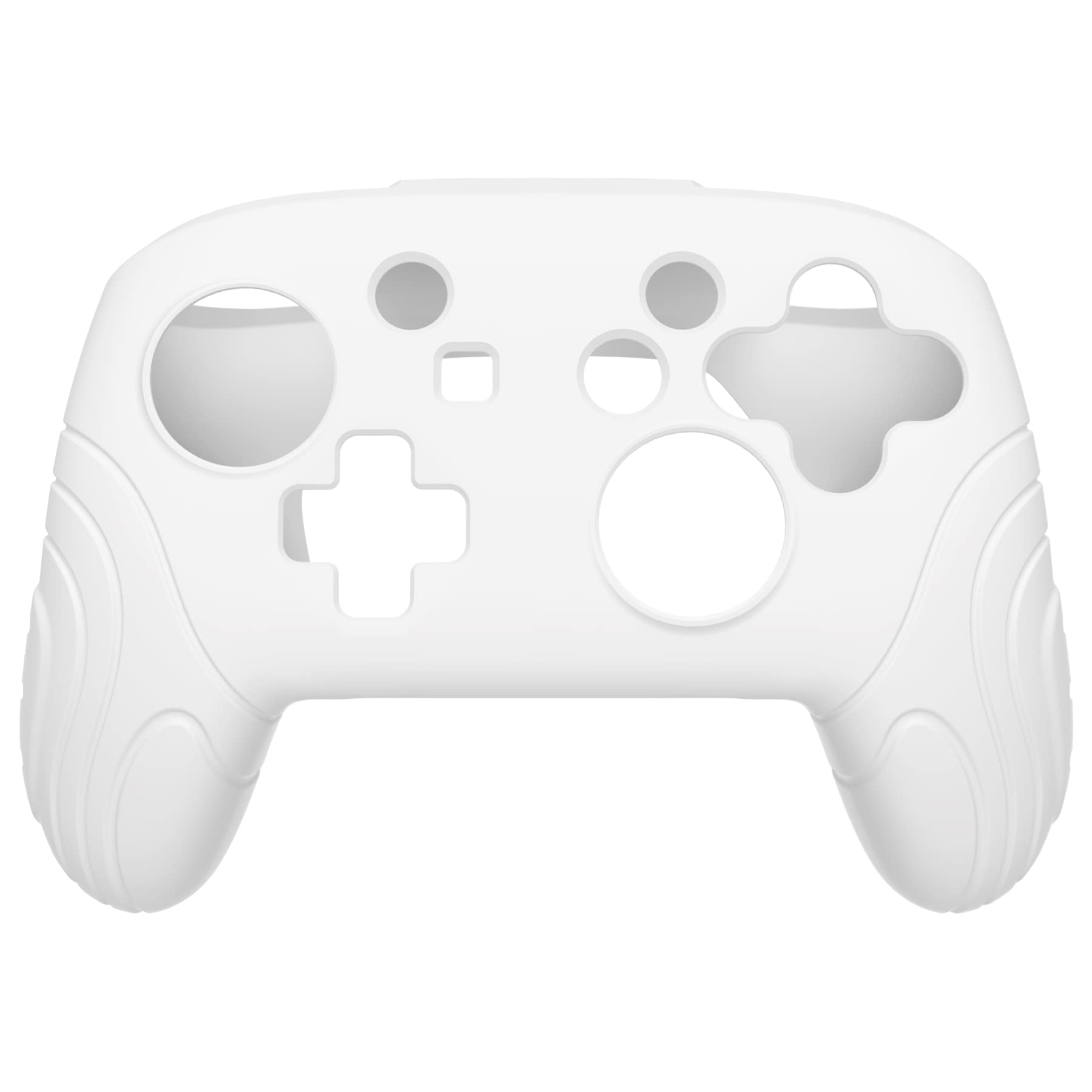 PlayVital Samurai Edition Ergonomic Silicone Case for Nintendo Switch Pro Controller - Soft Anti-Slip Grip Protector with Thumb Grip Caps (White) | Perfect for Gaming, Travel & Long Play Sessions