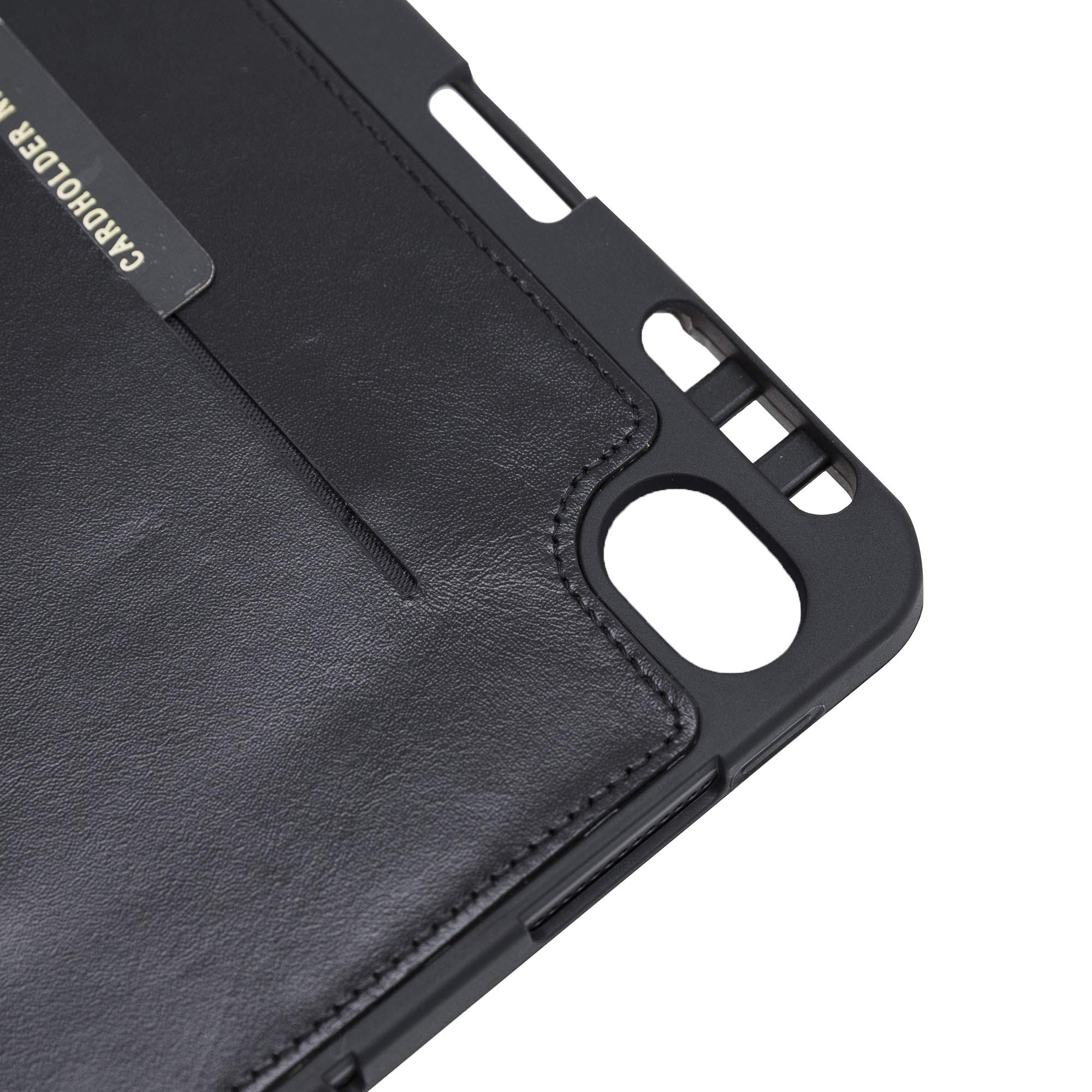 Premium Lecce Leather iPad Pro 12.9 Case (2018 3rd Gen) - Slim Wallet Stand Cover with Flex Handle - Rustic Black - Perfect for Business Travel & Daily Use