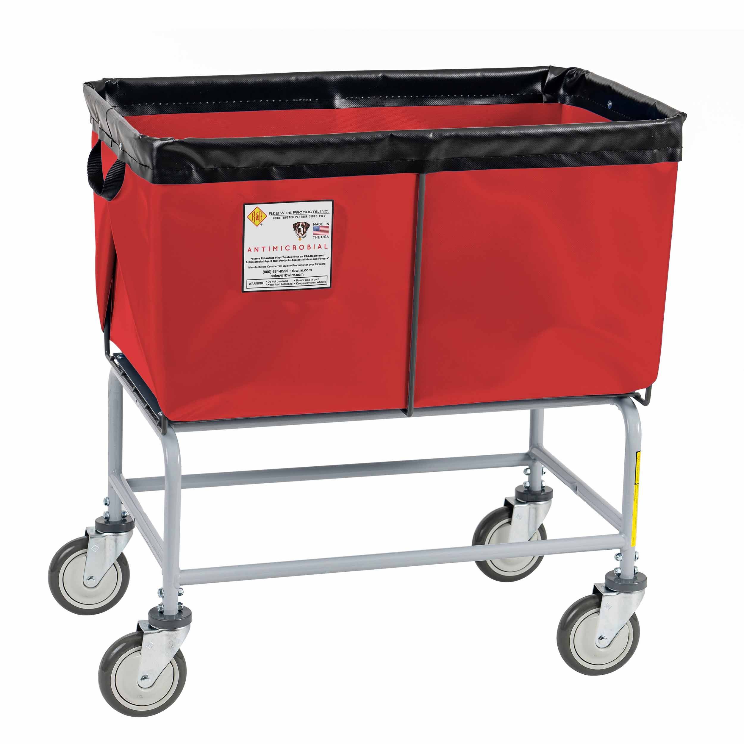 Antimicrobial Elevated Vinyl Basket Truck - 4 Bushel Capacity, Heavy Duty Utility Cart for Laundry, Groceries, and Storage | Perfect for Home, Office, and Commercial Use