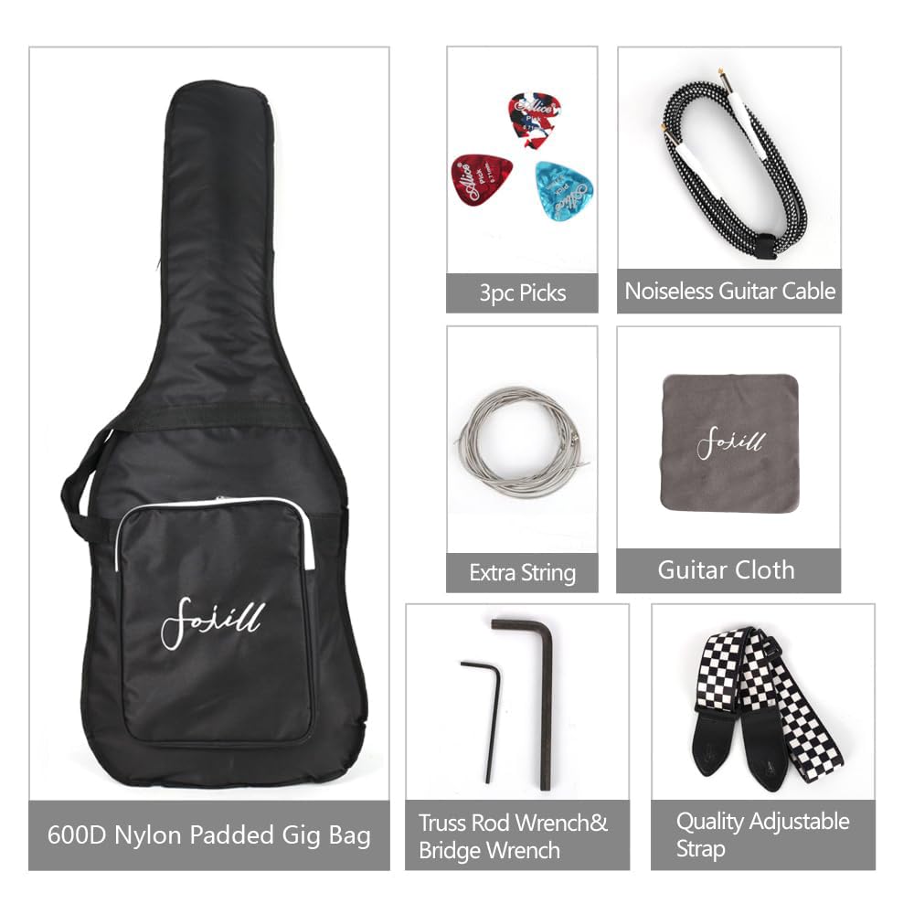 Full Size Beginner Electric Guitar Starter Kit with 10W Amplifier, Gig Bag, Picks, Cable, Strap & Extra Strings - Perfect for Home Practice, Music Lessons & Live Performances (FSTS-30, Sunburst)