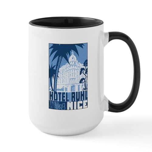 White/Black Inside - Nice France Large Mug