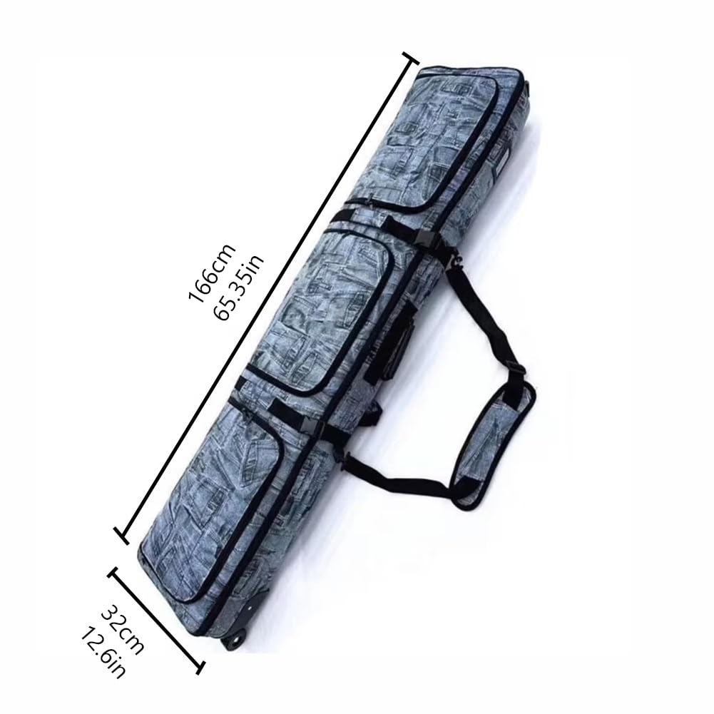 Padded Snowboard Travel Bag with Wheels - Lightweight Rolling Ski & Snowboard Carrier for Airplane Travel - Durable Snowboarding Equipment Bag for Flying, Ski Trips & Winter Sports Gear Storage