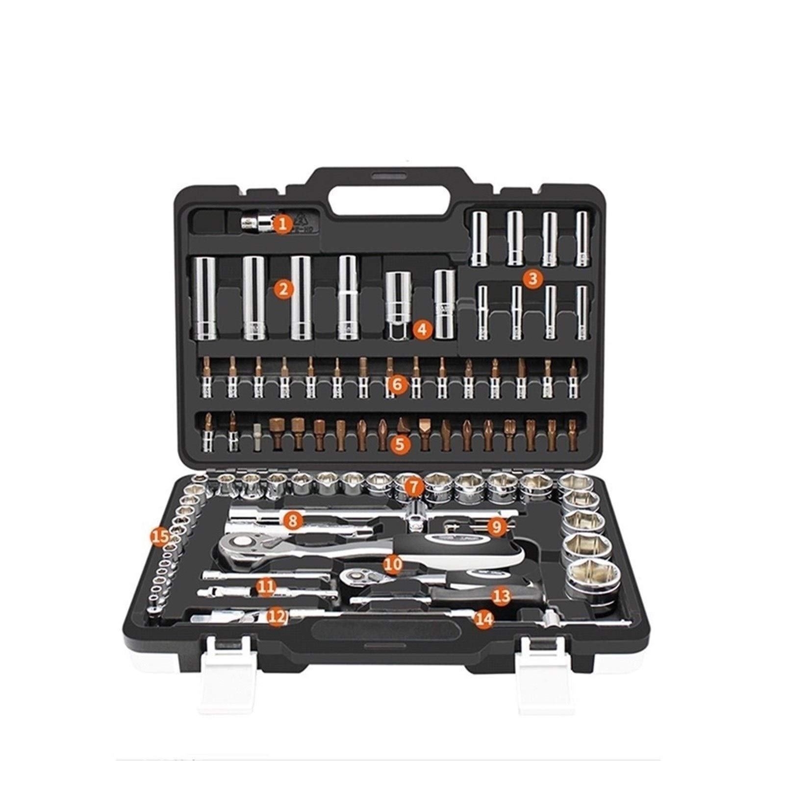 SHENYI 94-Piece Chrome Vanadium Car Repair Tool Set - Reversible Ratchet, Socket Wrench & Spinner Handle - Professional Mechanics Tool Kit for Automotive Maintenance & DIY Projects