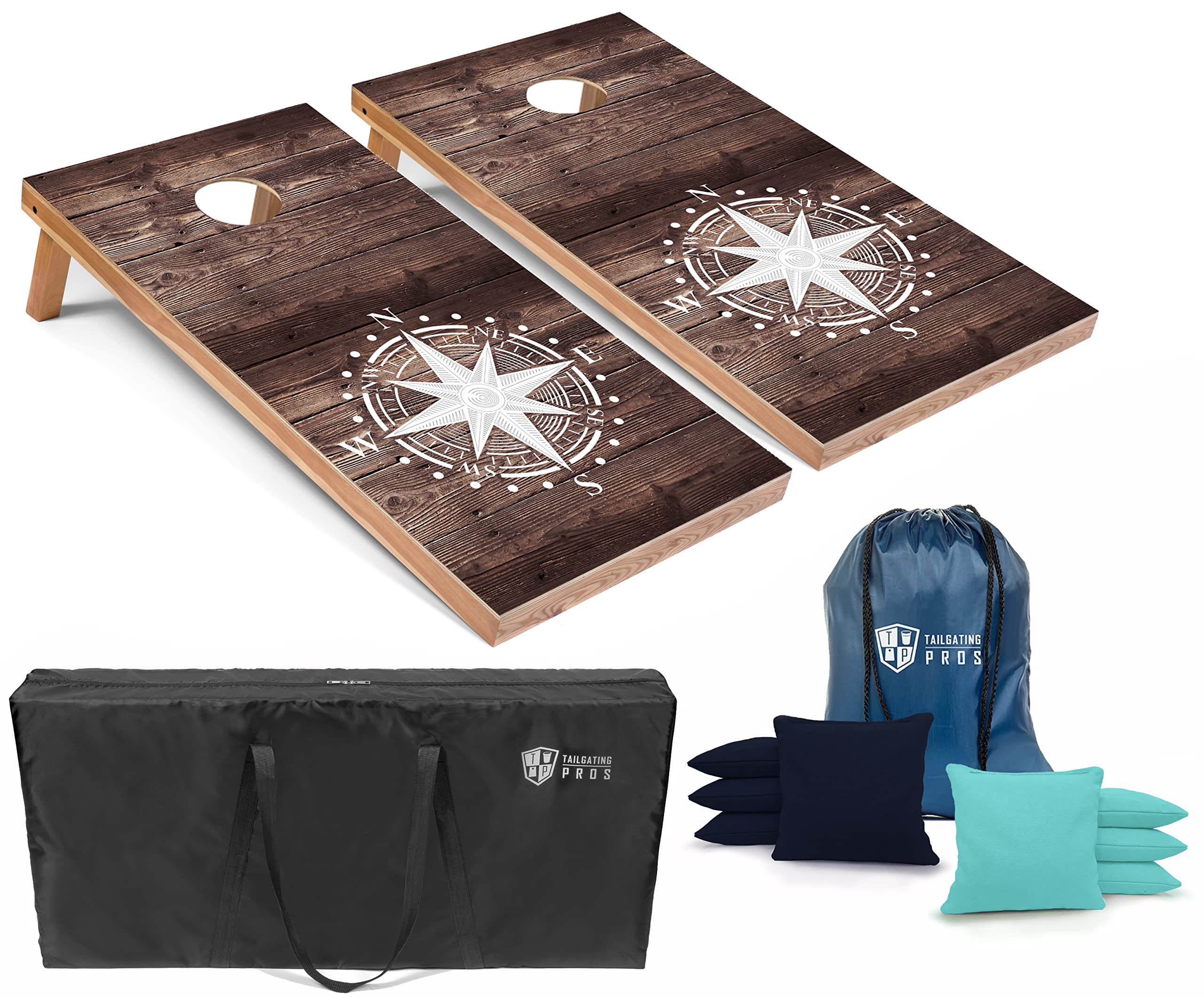 Premium Lightweight Cornhole Boards with LED Rings - 4'x2' Portable Cornhole Game Set - Includes 8 Bean Bags, Carrying Case & Tote - Perfect for Backyard Parties, Tailgating & Outdoor Events