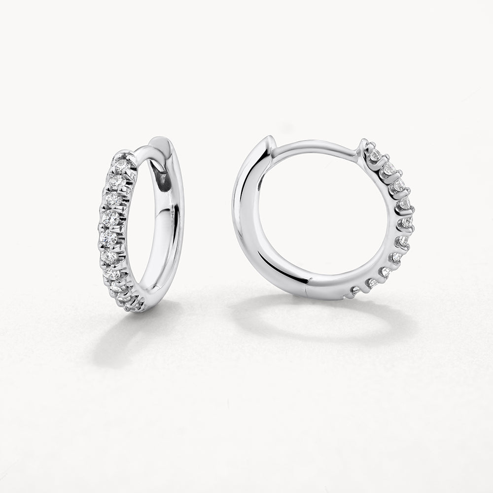 Diamond Huggie Earrings in Sterling Silver - Perfect for Everyday Wear, Date Nights & Special Occasions
