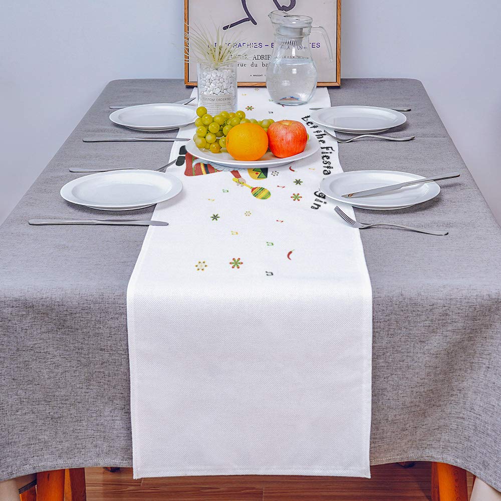 108 Inch Long Mexican Cinco de Mayo Table Runner - 13x108in Decorative Kitchen & Dining Table Cover for Parties, Home Decor | Perfect for Holiday Celebrations, Dinner Parties & Festive Gatherings