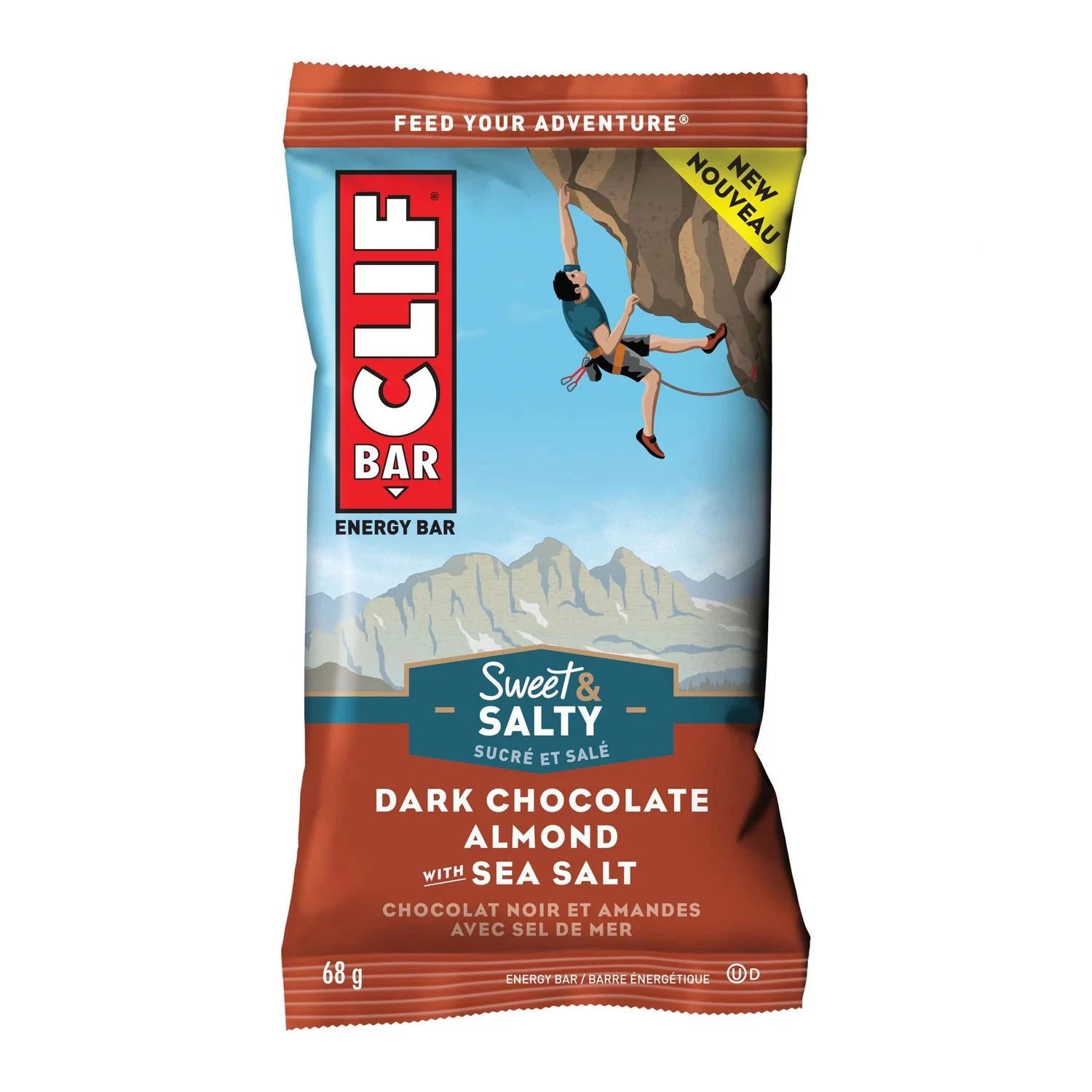 Clif Bar Energy Bar - Dark Chocolate Almond Sea Salt, Organic & Gluten-Free Snack for Hiking, Running & Outdoor Adventures
