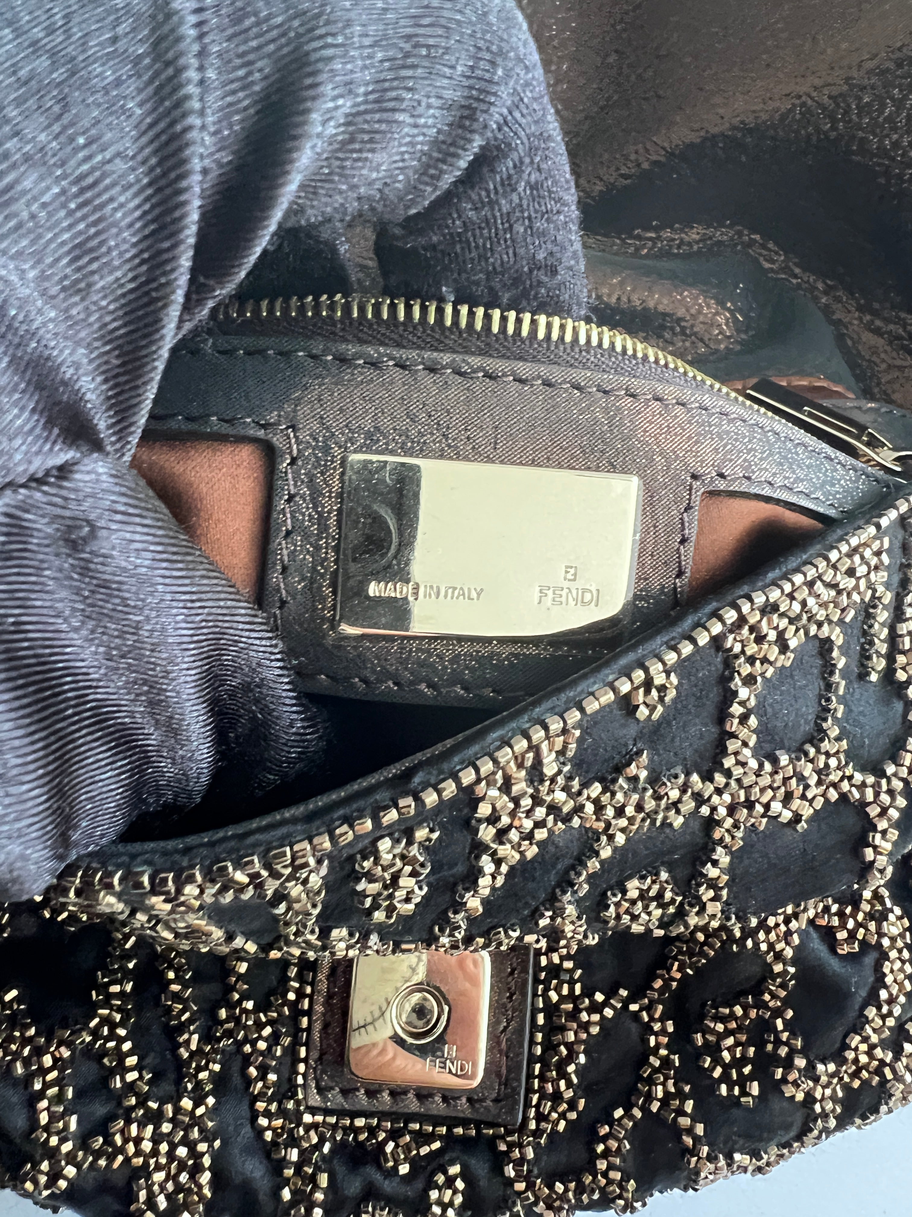 Fendi Cheetah Print Embroidered Beaded Baguette Bag - Luxury Designer Crossbody Purse for Women, Perfect for Parties, Date Nights & Special Occasions