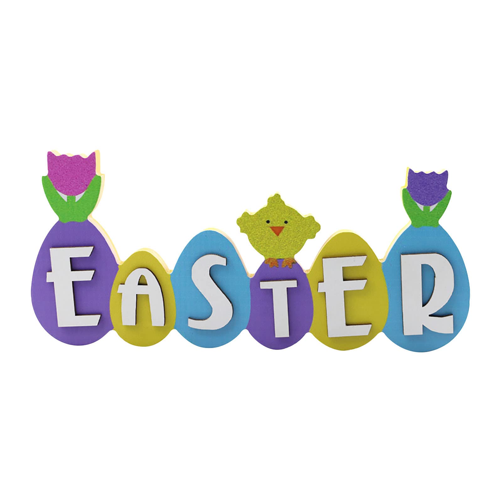 Easter Bunny Spring Chick Wooden Table Decor - Farmhouse Hello Sign Centerpiece for Home & Office, Easter Tabletop Decoration, DIY Craft Ornament | Perfect for Easter Parties, Spring Celebrations & Farmhouse Decor