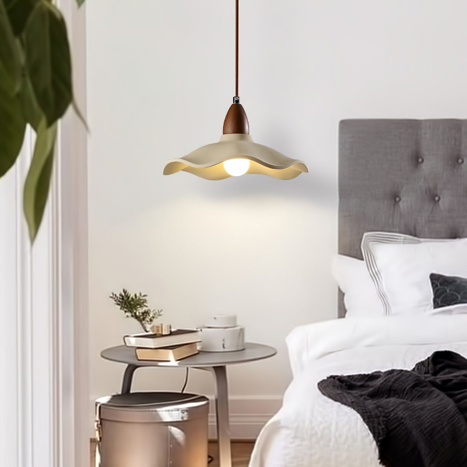 Modern Cement Wave Pendant Light - Industrial Chic Hanging Lamp for Kitchen Island, Dining Room & Bedroom Lighting